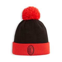 Gorro con pompón Ess del AC Milan de Puma en negro y rojo