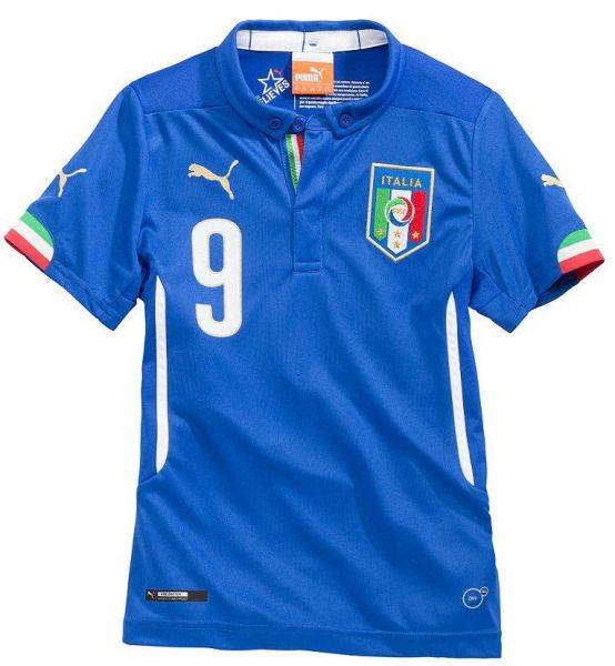 PUMA Italy Home Jersey Mario Balotelli 2014 Jersey Blue