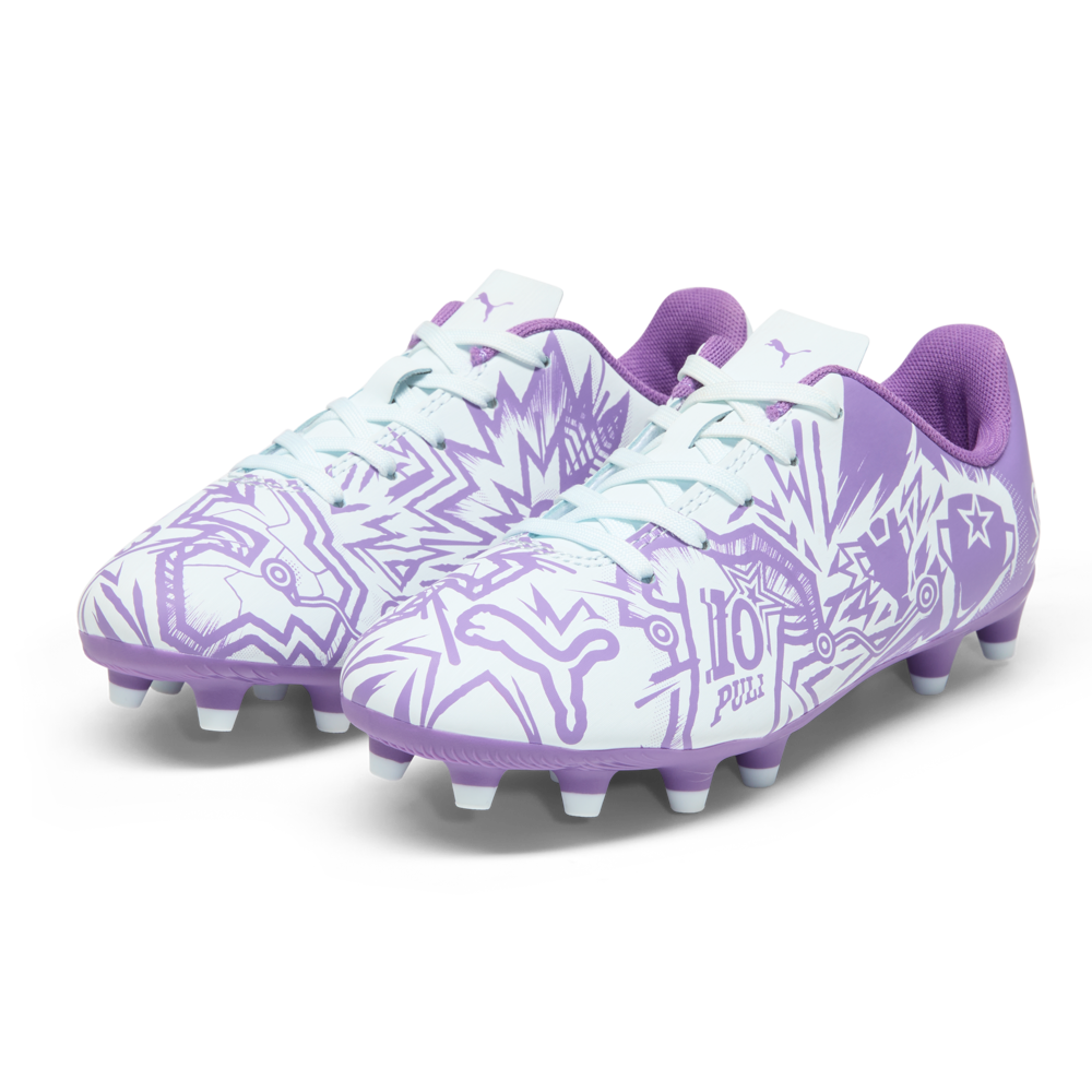 Puma Tacto II CP FG/AG - Botas de fútbol para terreno firme, para niños, color ultravioleta