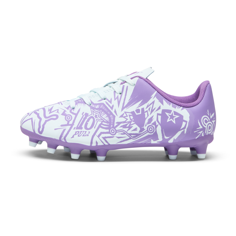 Puma Tacto II CP FG/AG - Botas de fútbol para terreno firme, para niños, color ultravioleta