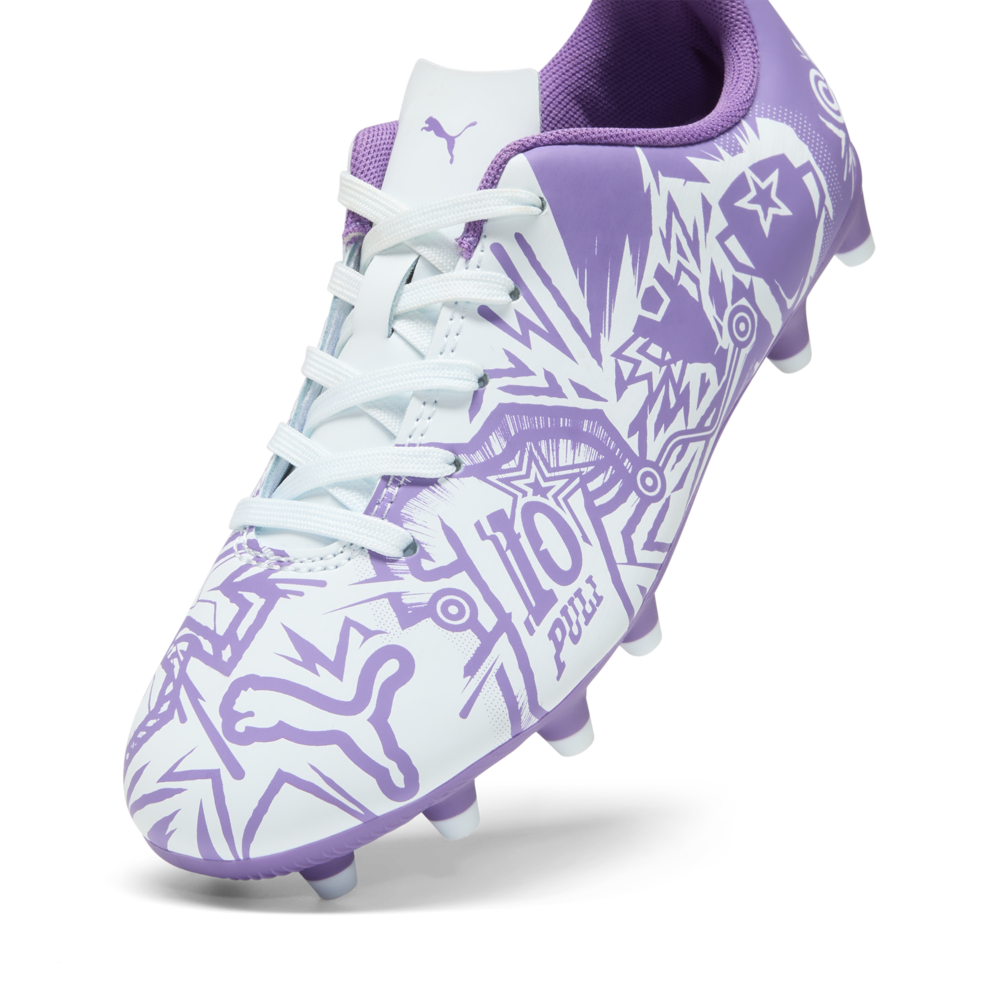 Puma Tacto II CP FG/AG - Botas de fútbol para terreno firme, para niños, color ultravioleta