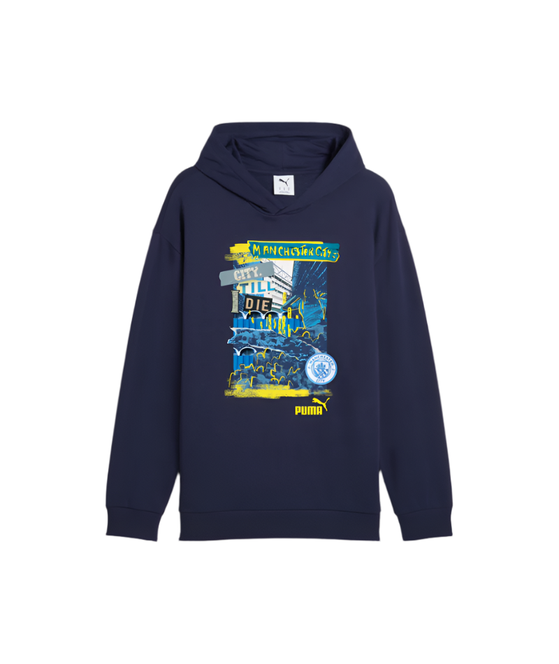 Sudadera con capucha y pantalón de fútbol del Manchester City de PUMA en azul marino