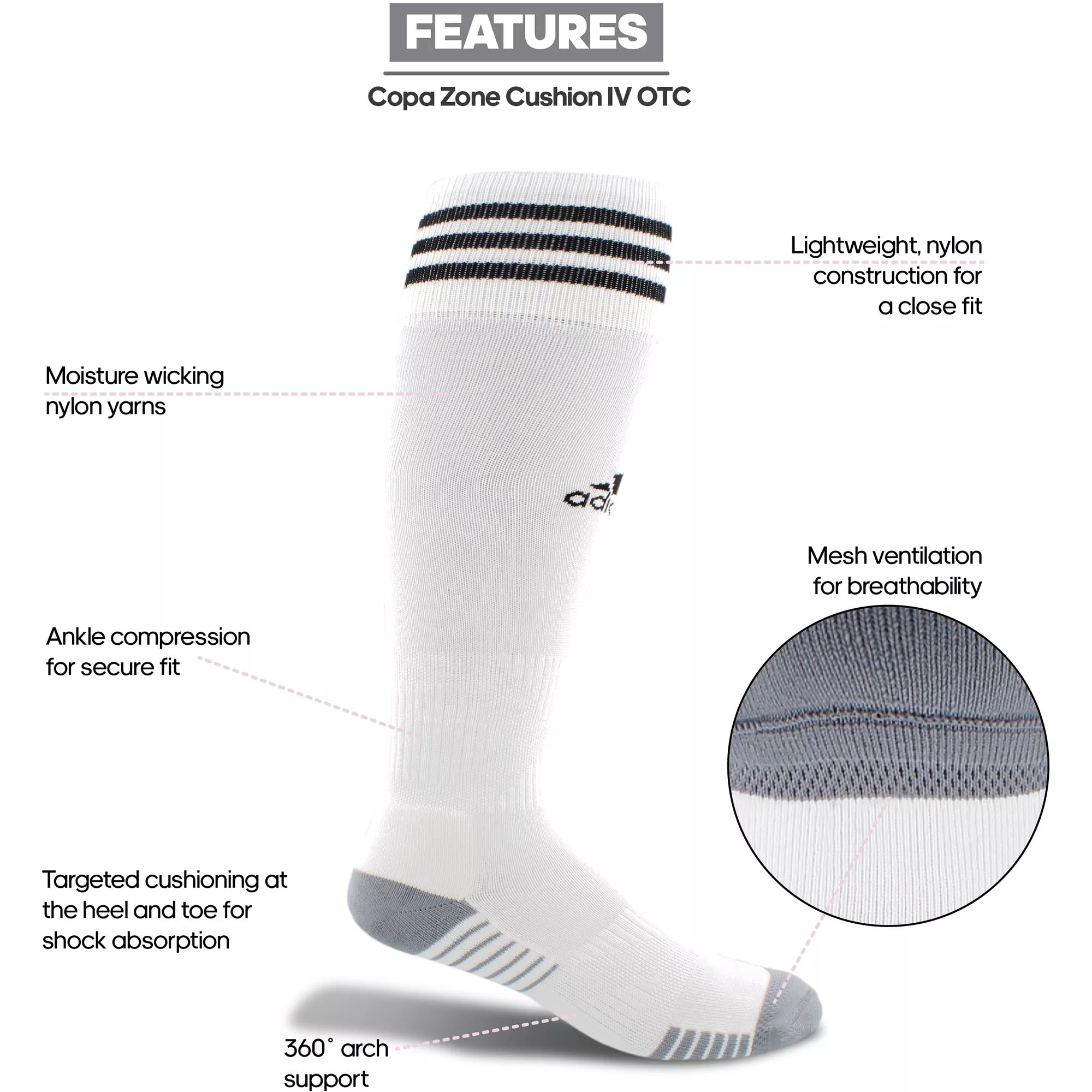 adidas Copa Zone Cushion IV Soccer Socks