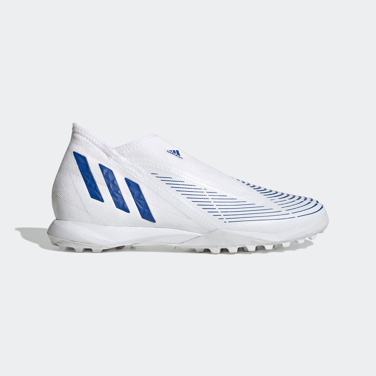 Botas de cesped sin cordones adidas Predator Edge.3 en blanco y azul Best Buy Soccer