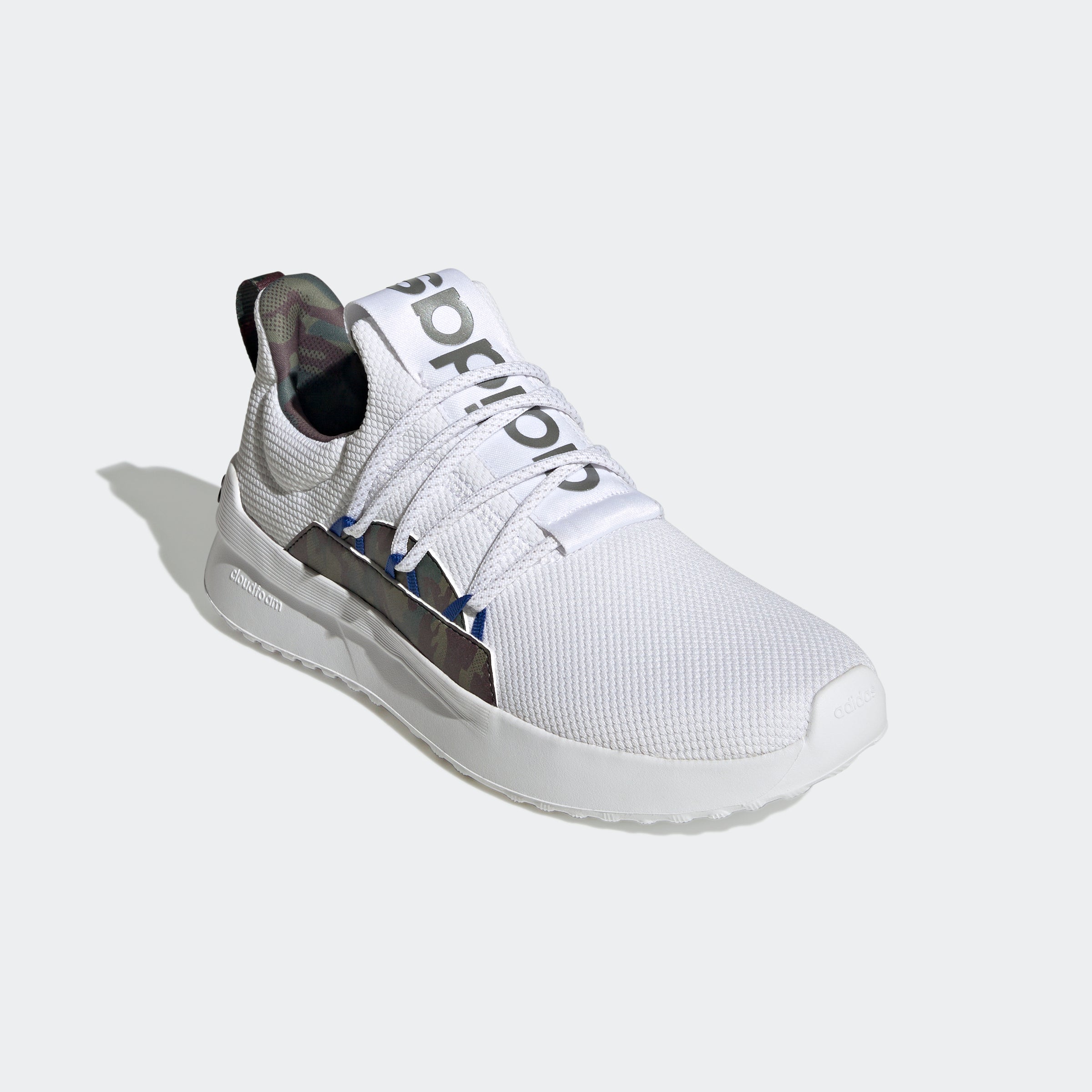 adidas Lite Racer Adapt 4 Cloudfoam Lifestyle Running Slip-On Shoes Whjite/Royal