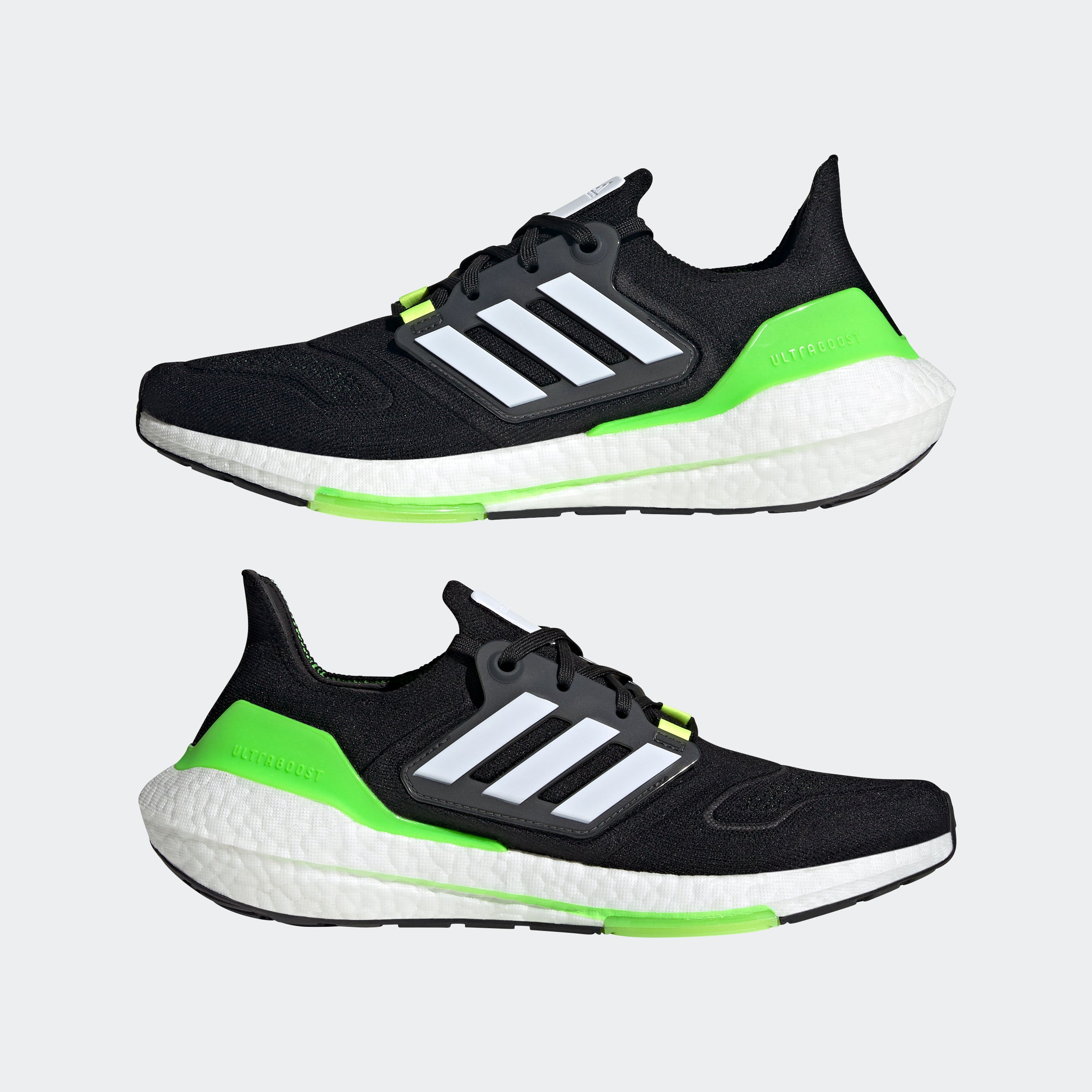 adidas Ultraboost 22 Black/White/Solar Green