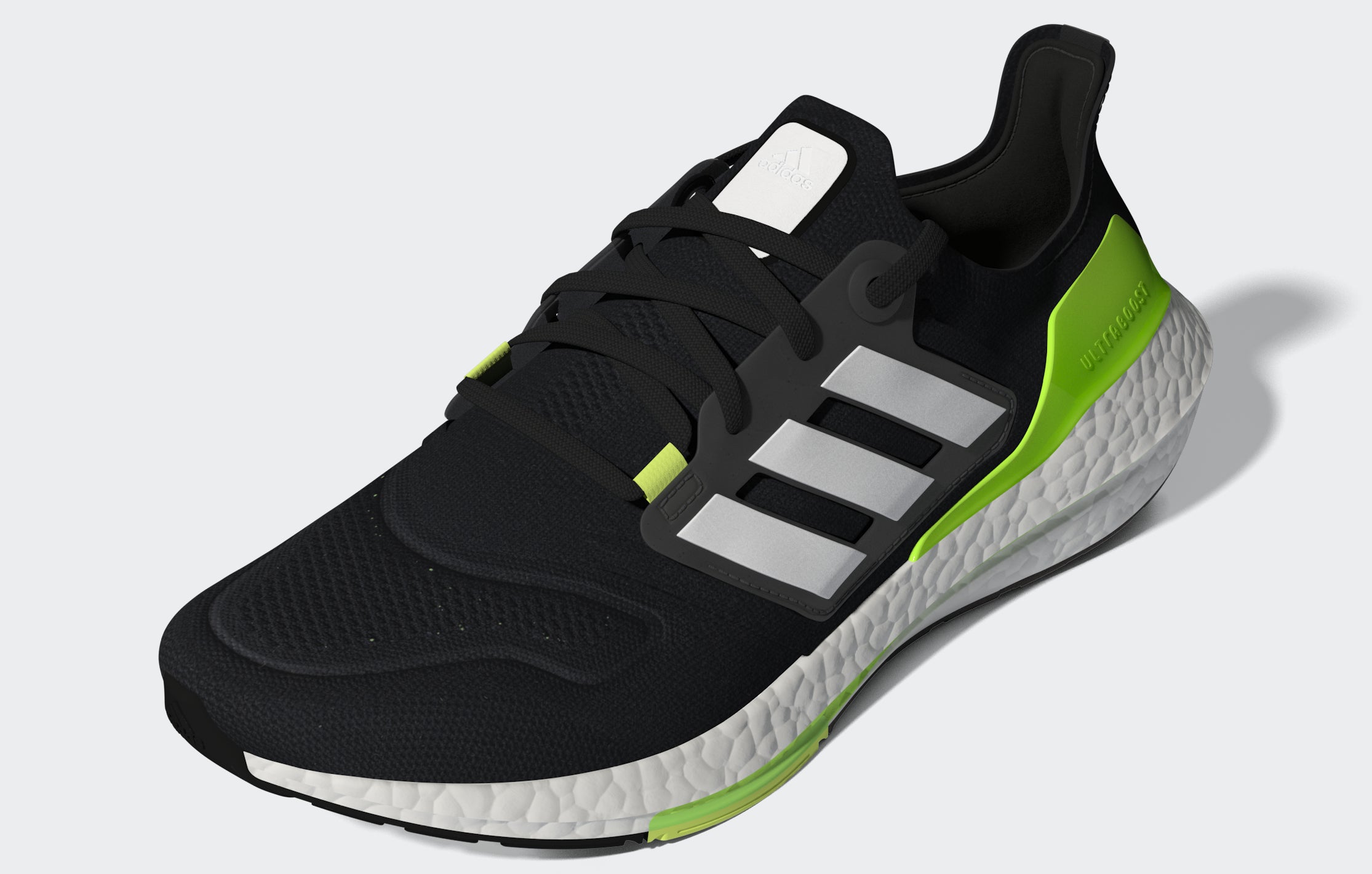 adidas Ultraboost 22 Black/White/Solar Green