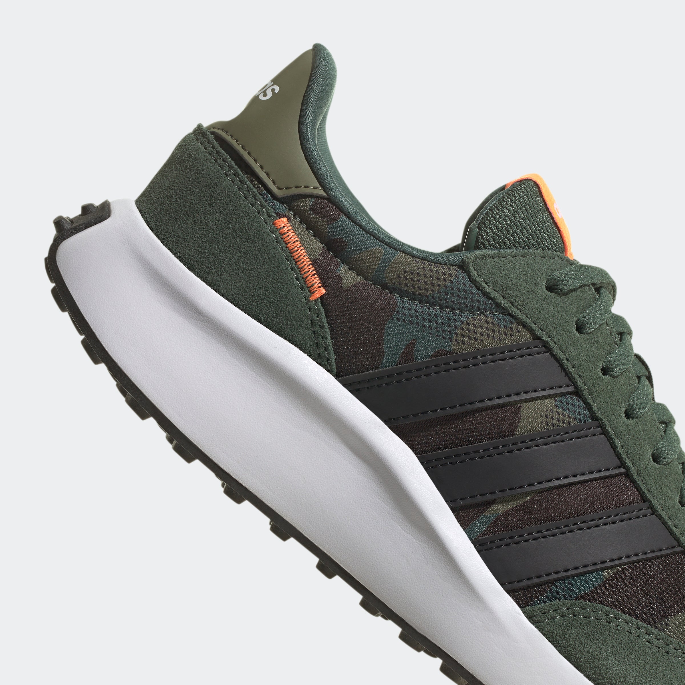 adidas Run 70s Lifestyle Running Shoes Green Oxide/Black/Screaming Orange