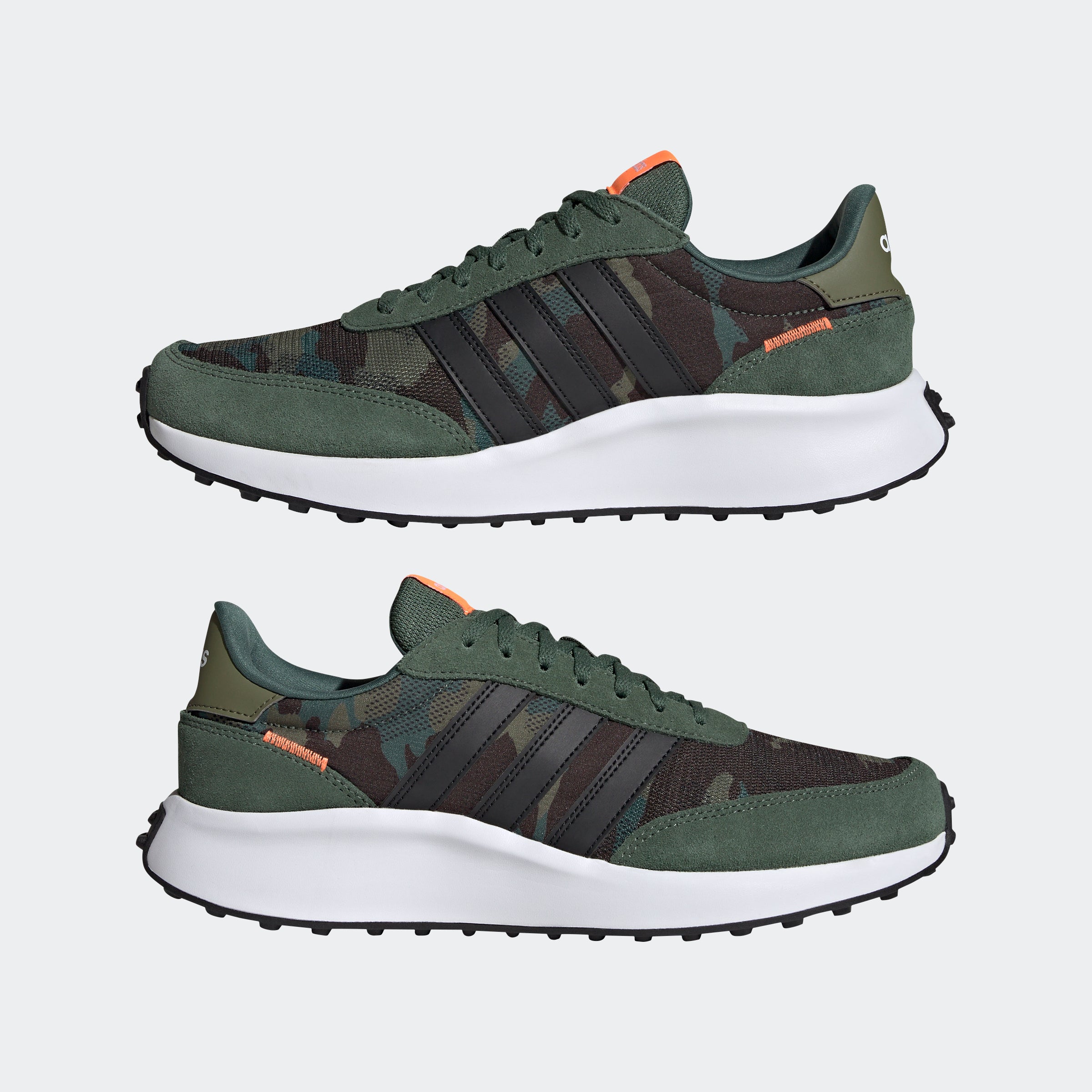 adidas Run 70s Lifestyle Running Shoes Green Oxide/Black/Screaming Orange