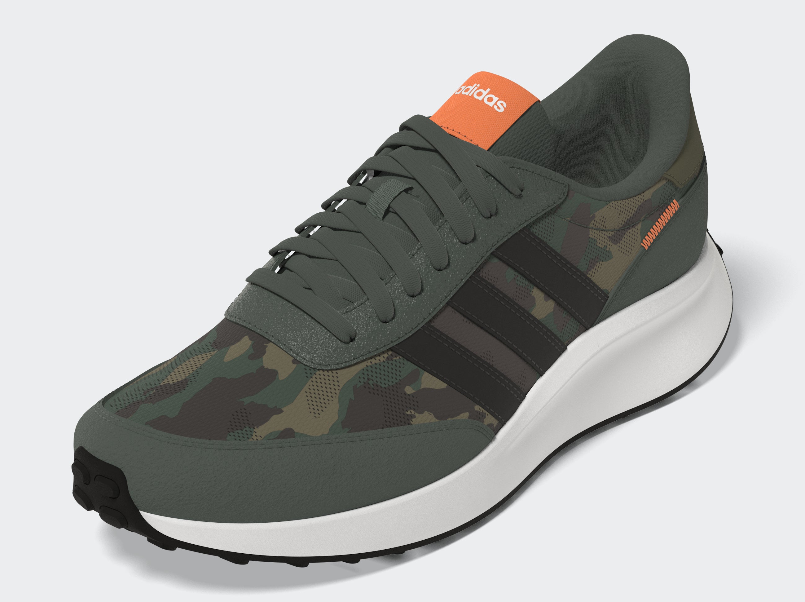 adidas Run 70s Lifestyle Running Shoes Green Oxide/Black/Screaming Orange