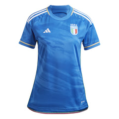 Camiseta local adidas Italia 23 azul para mujer 