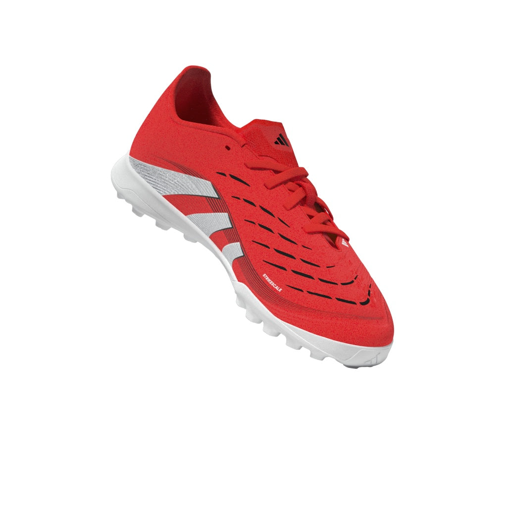 Botas de fútbol adidas Predator League Turf para niños, color rojo y blanco