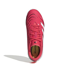 Botas de fútbol adidas Predator League Turf para niños, color rojo y blanco