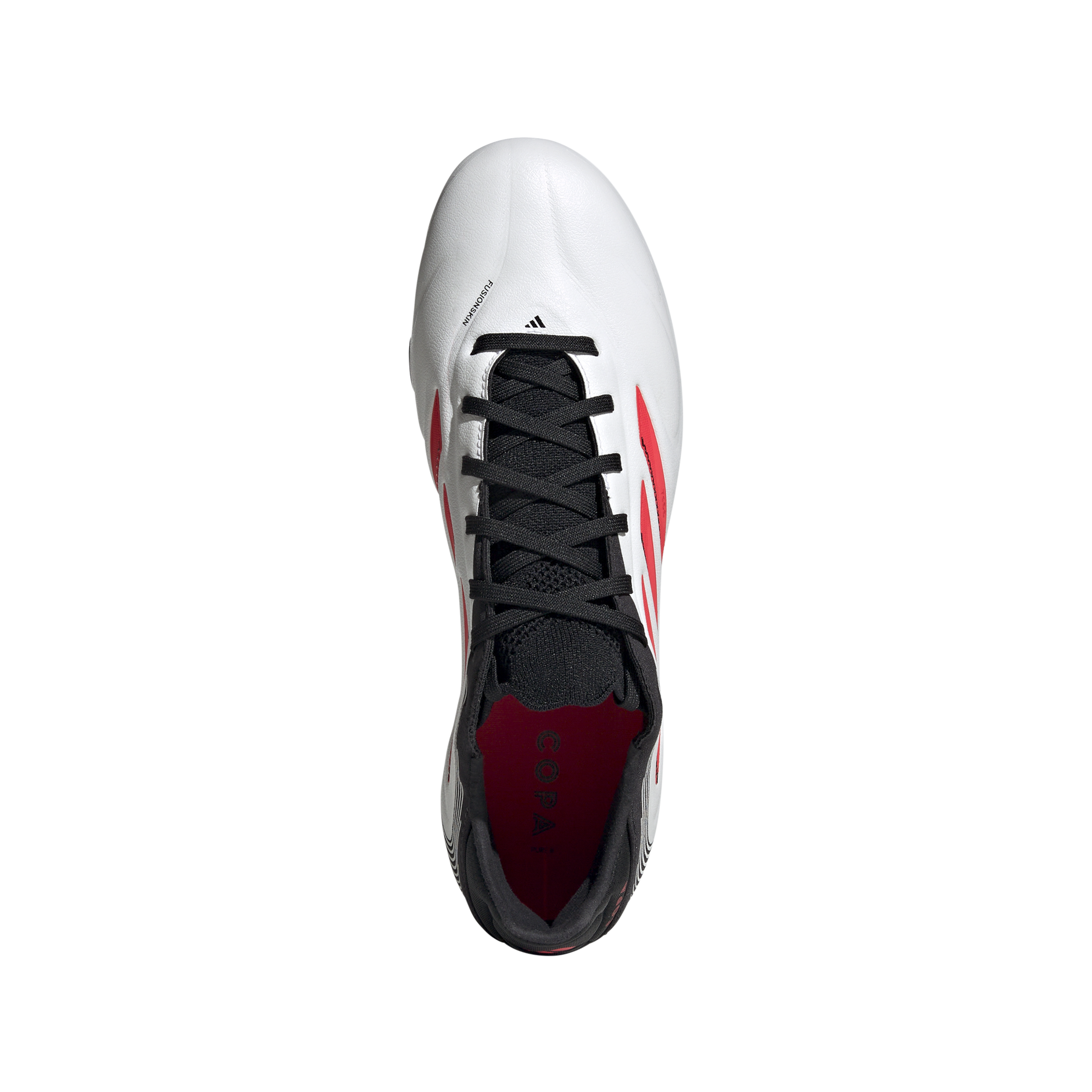 Botas de fútbol para terreno firme adidas Copa Pure 3 Pro, color blanco y rojo