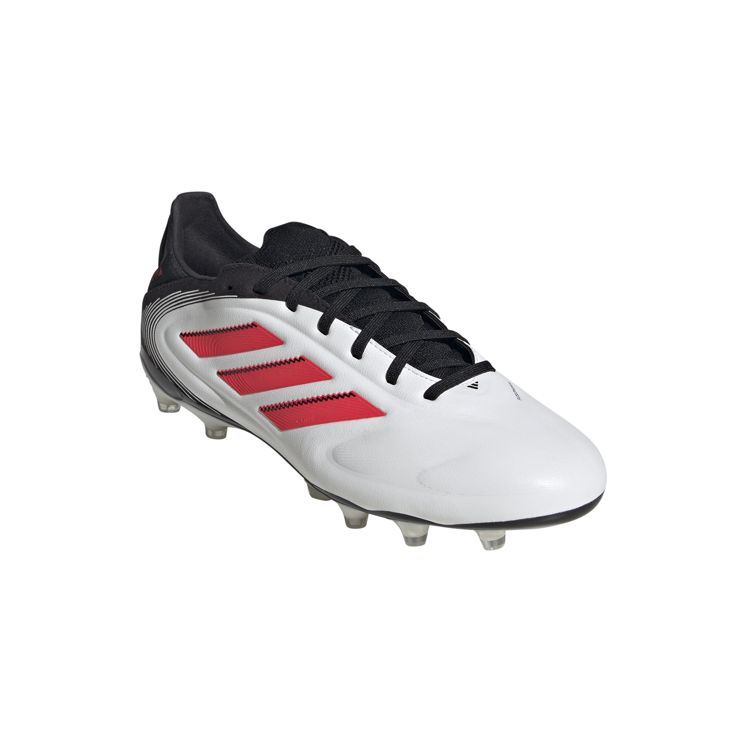 Botas de fútbol para terreno firme adidas Copa Pure 3 Pro, color blanco y rojo