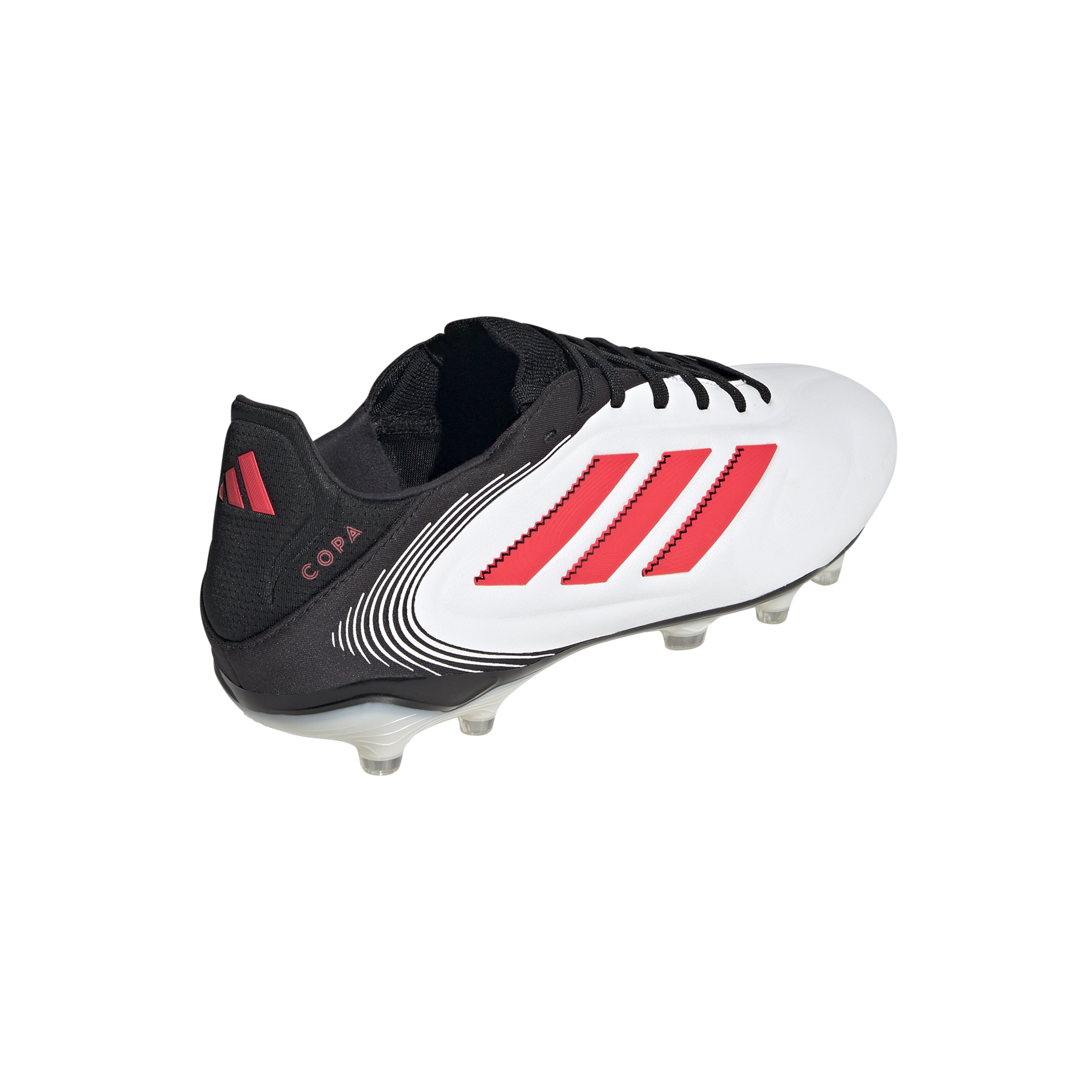 Botas de fútbol para terreno firme adidas Copa Pure 3 Pro, color blanco y rojo