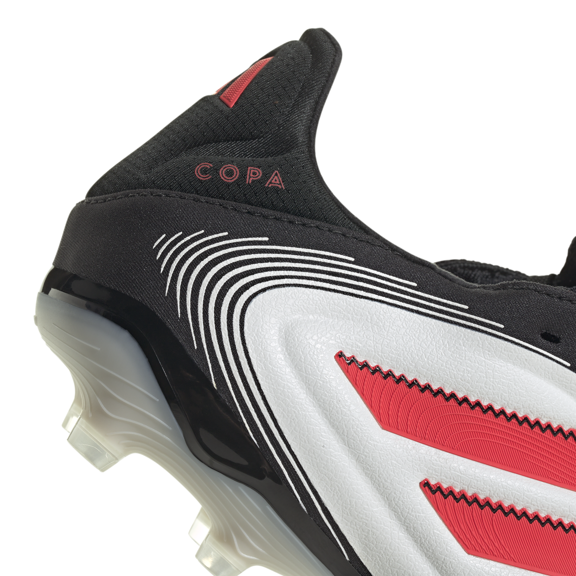 Botas de fútbol para terreno firme adidas Copa Pure 3 Pro, color blanco y rojo