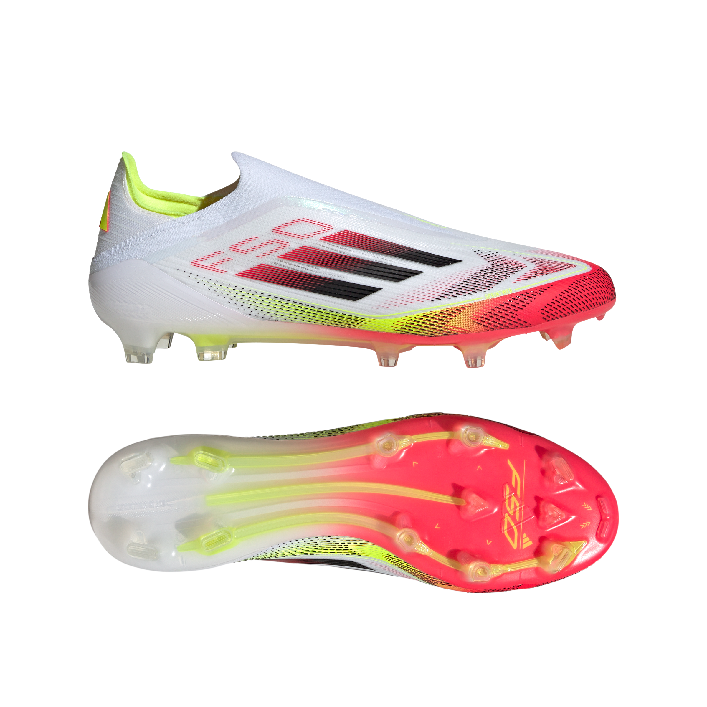 adidas F50 Elite Laceless Firm Ground Boots White/Black