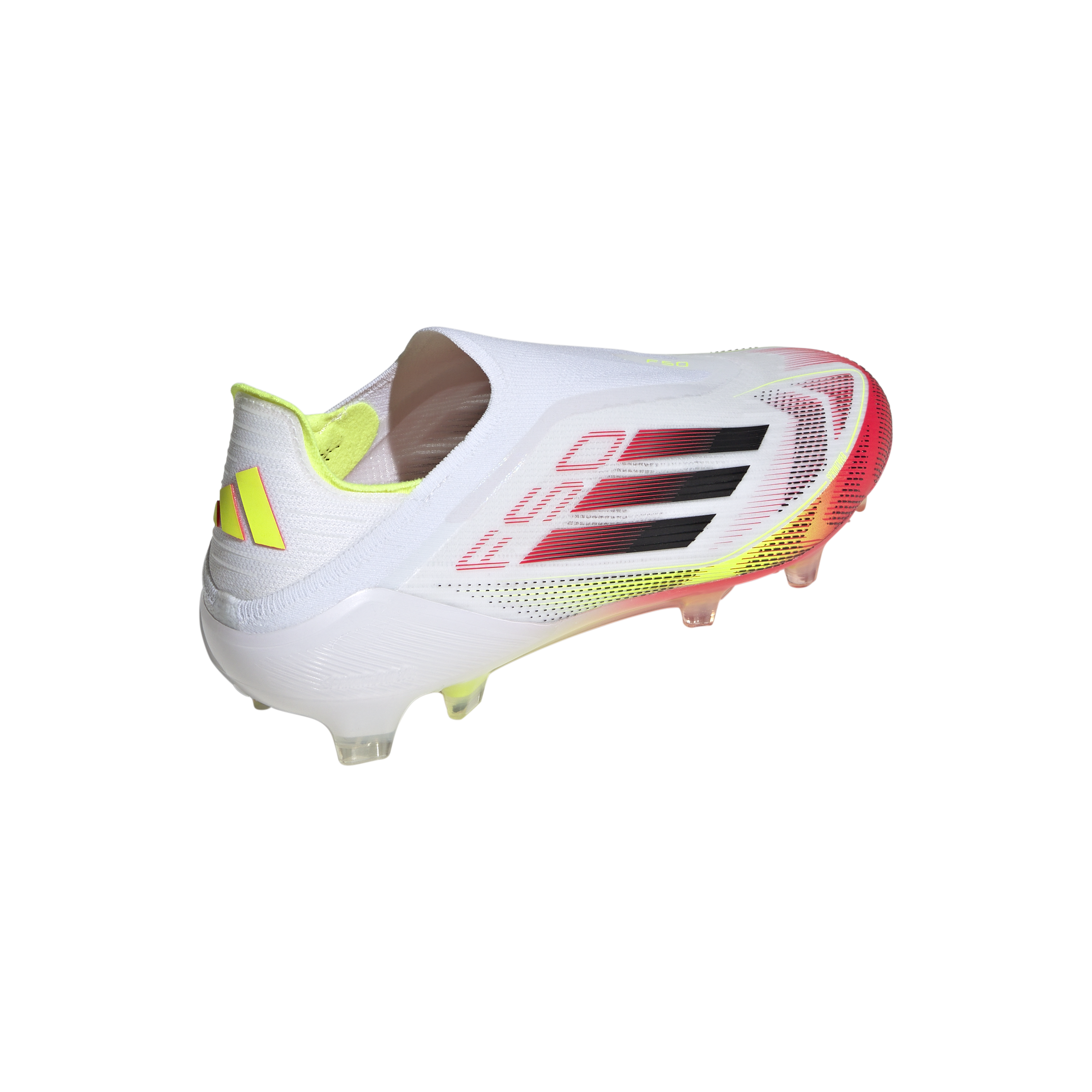 Botas de fútbol para terreno firme sin cordones adidas F50 Elite en blanco y negro