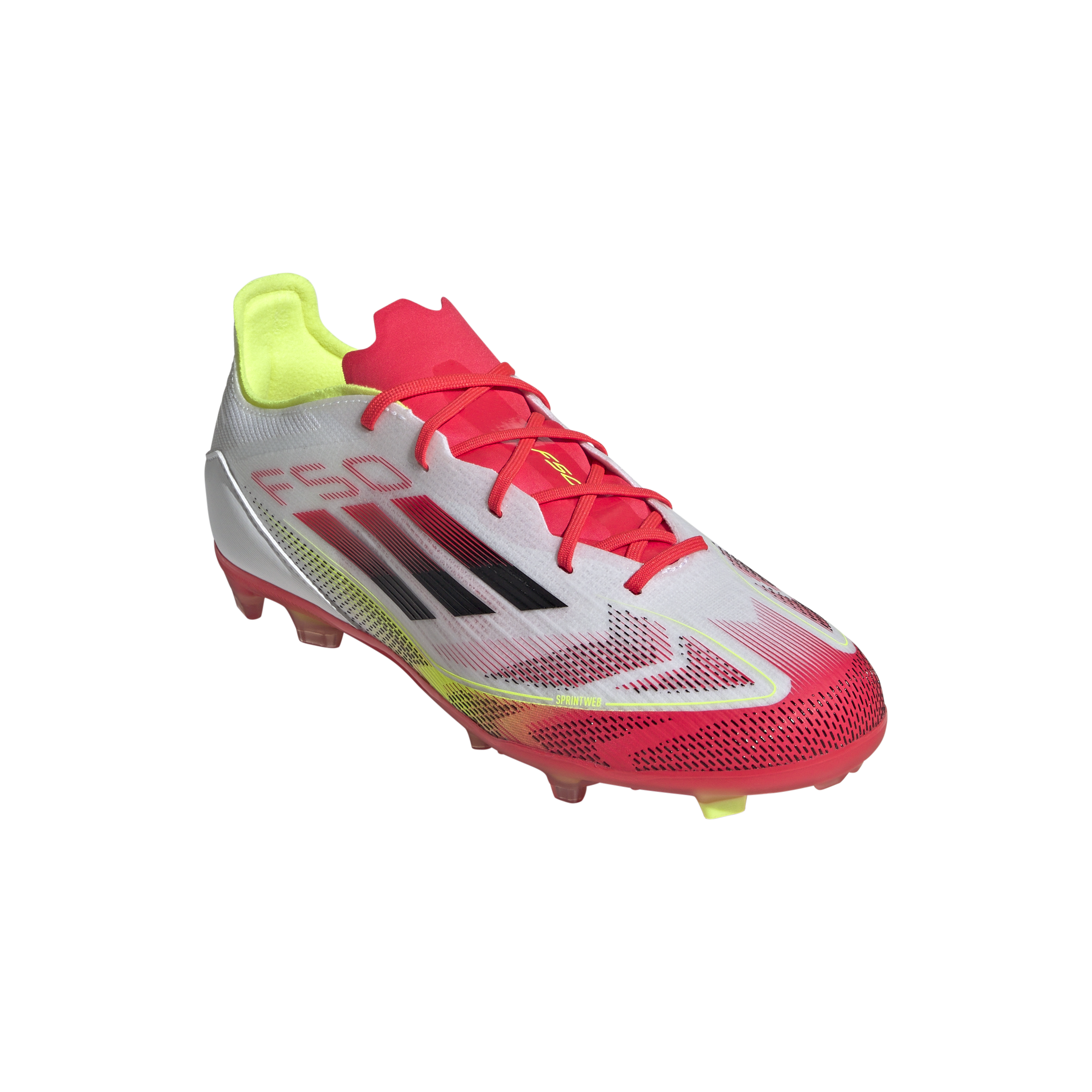 Botas de fútbol para terreno firme adidas F50 Elite para niños, color blanco y negro