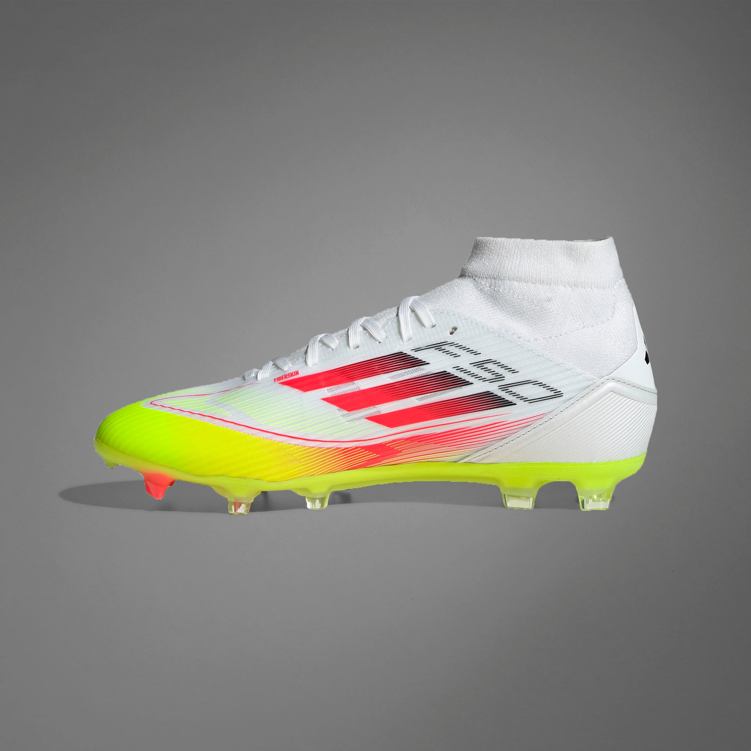 adidas F50 League Mid Firm/Multi-Ground Boots White/Red/Yellow