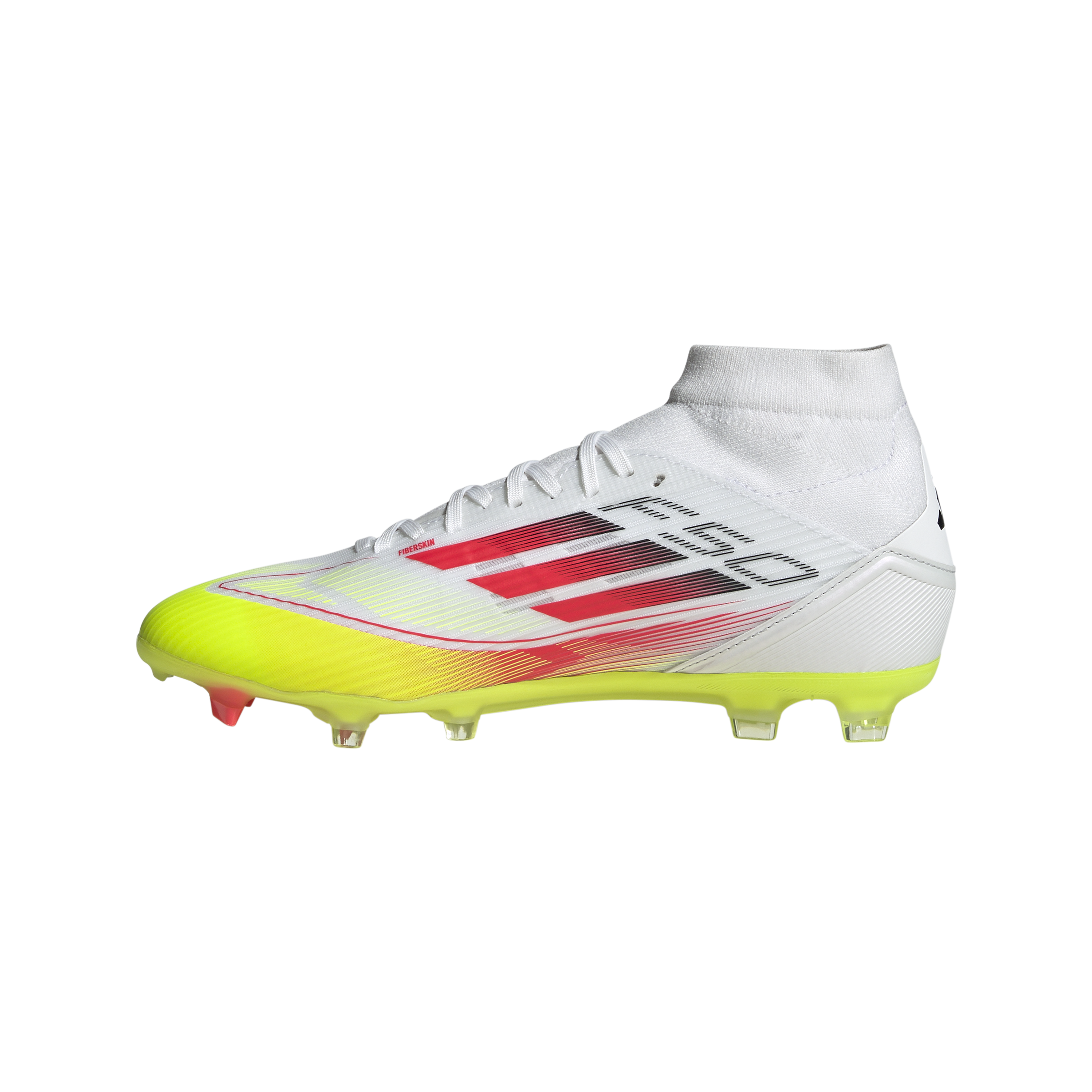 adidas F50 League Mid Firm/Multi-Ground Boots White/Red/Yellow