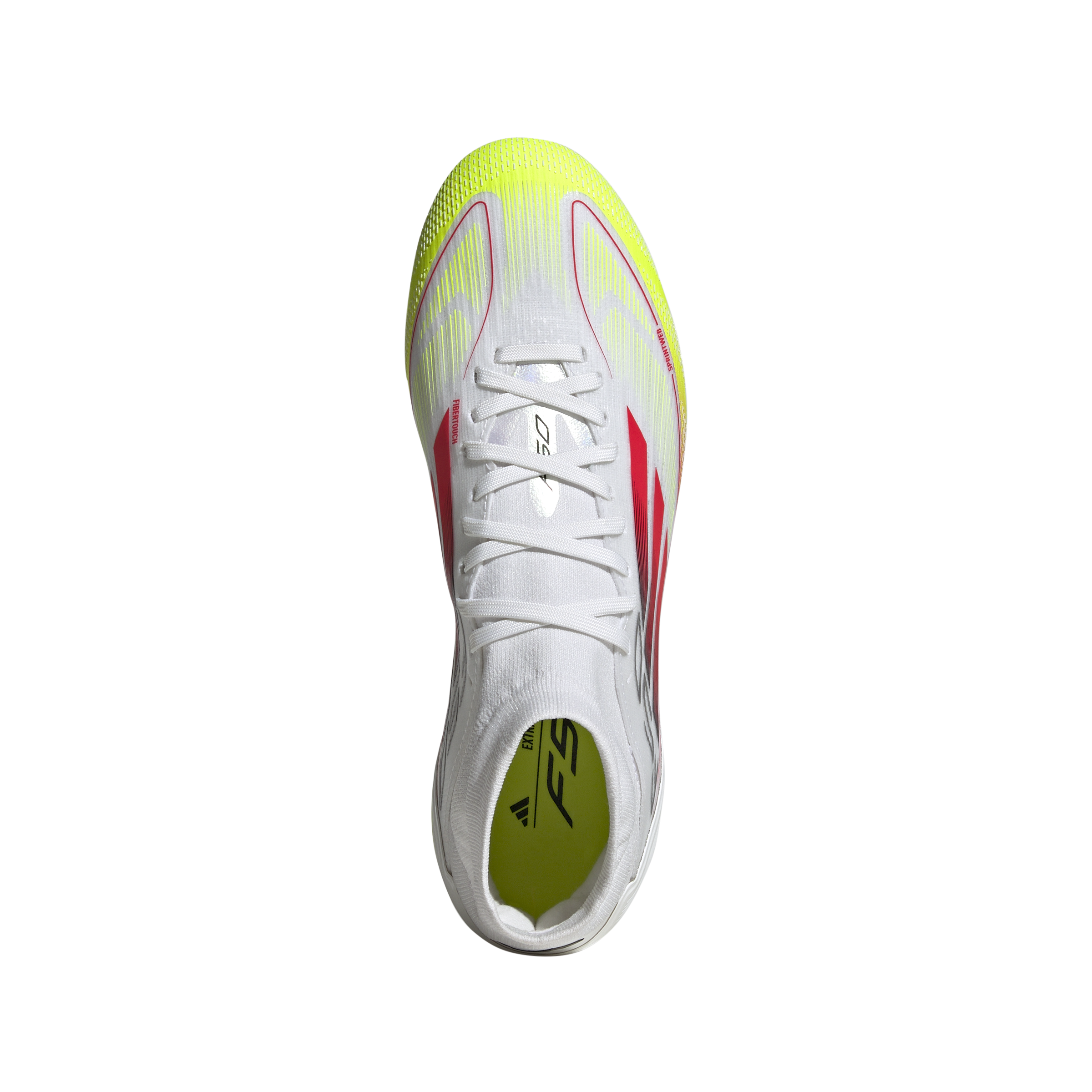 Botas de fútbol adidas F50 Pro Mid Firm Ground en blanco y rojo