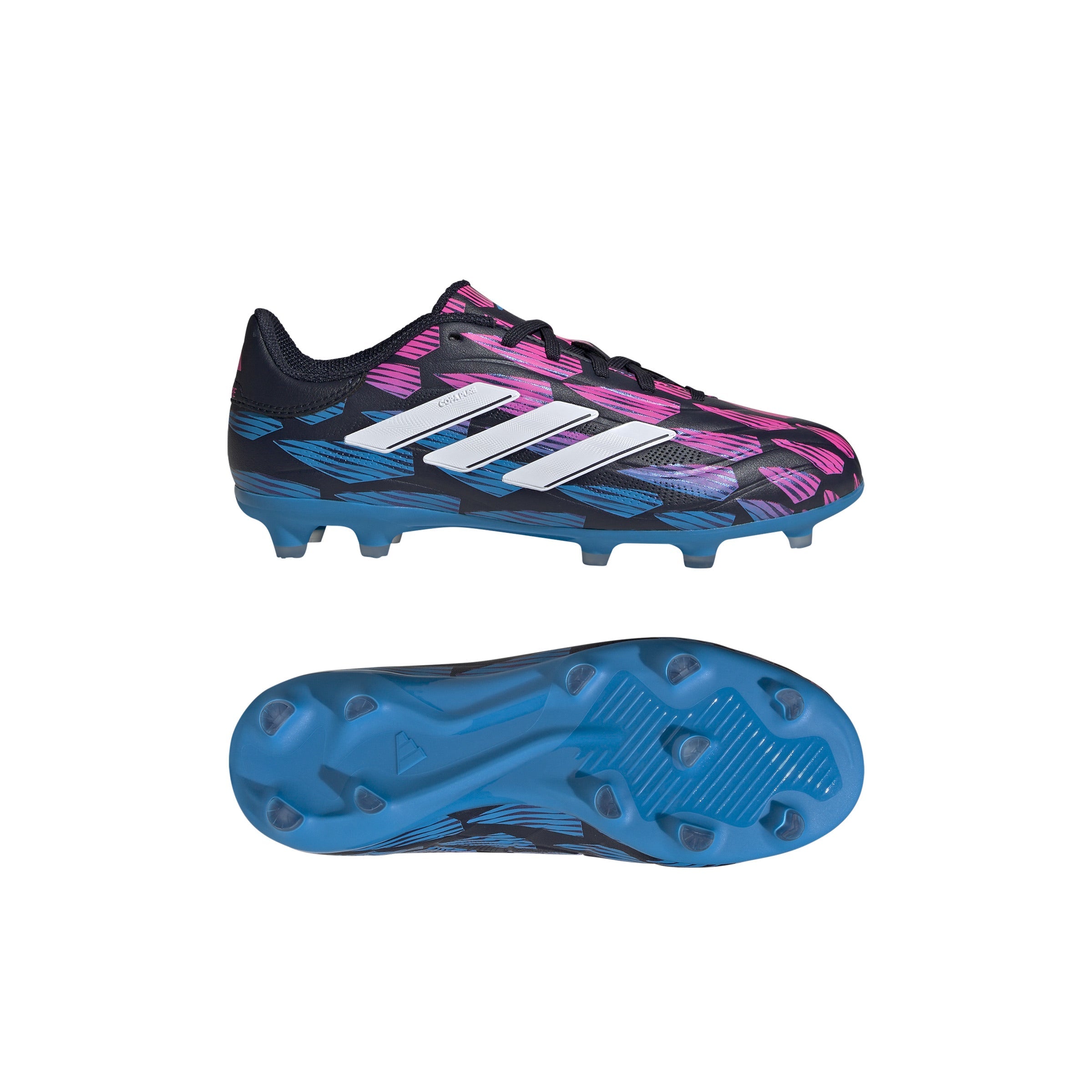 Adidas Copa Pure 2 League FG Junior Firm Ground Soccer Cleats Soccer Legink White Solar Pink 4.5