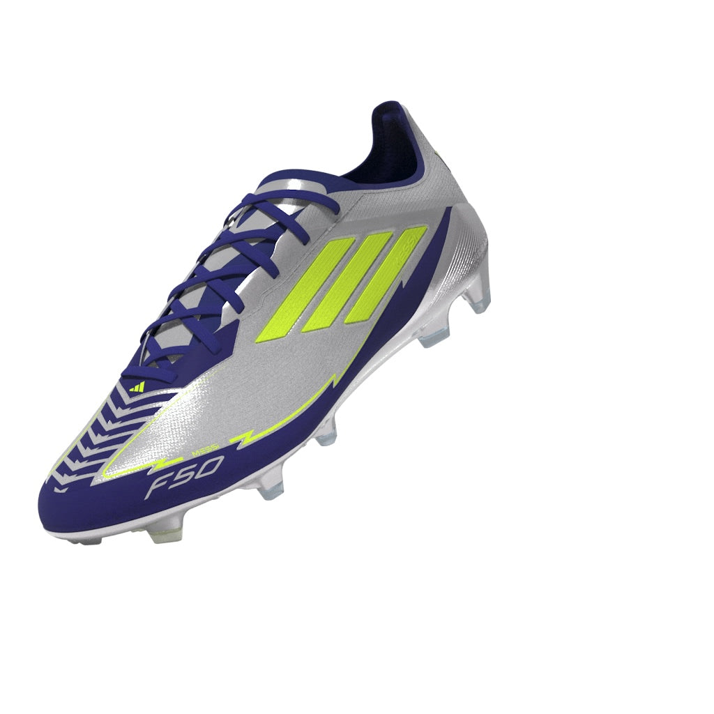 Botas de fútbol para terreno firme adidas F50 Elite Messi color plata