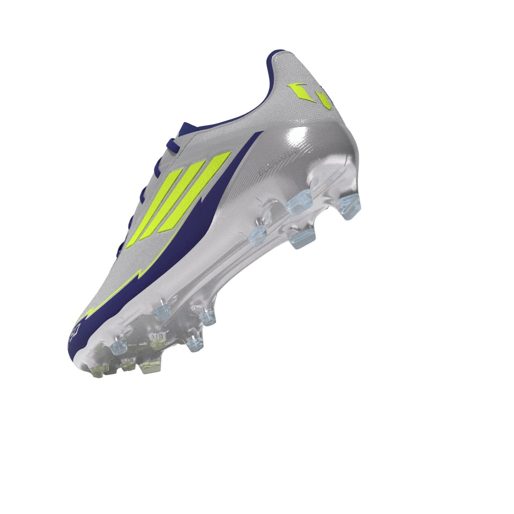 Botas de fútbol para terreno firme adidas F50 Elite Messi color plata