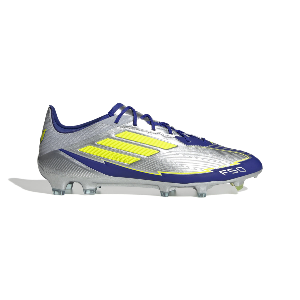 Botas de fútbol para terreno firme adidas F50 Elite Messi color plata