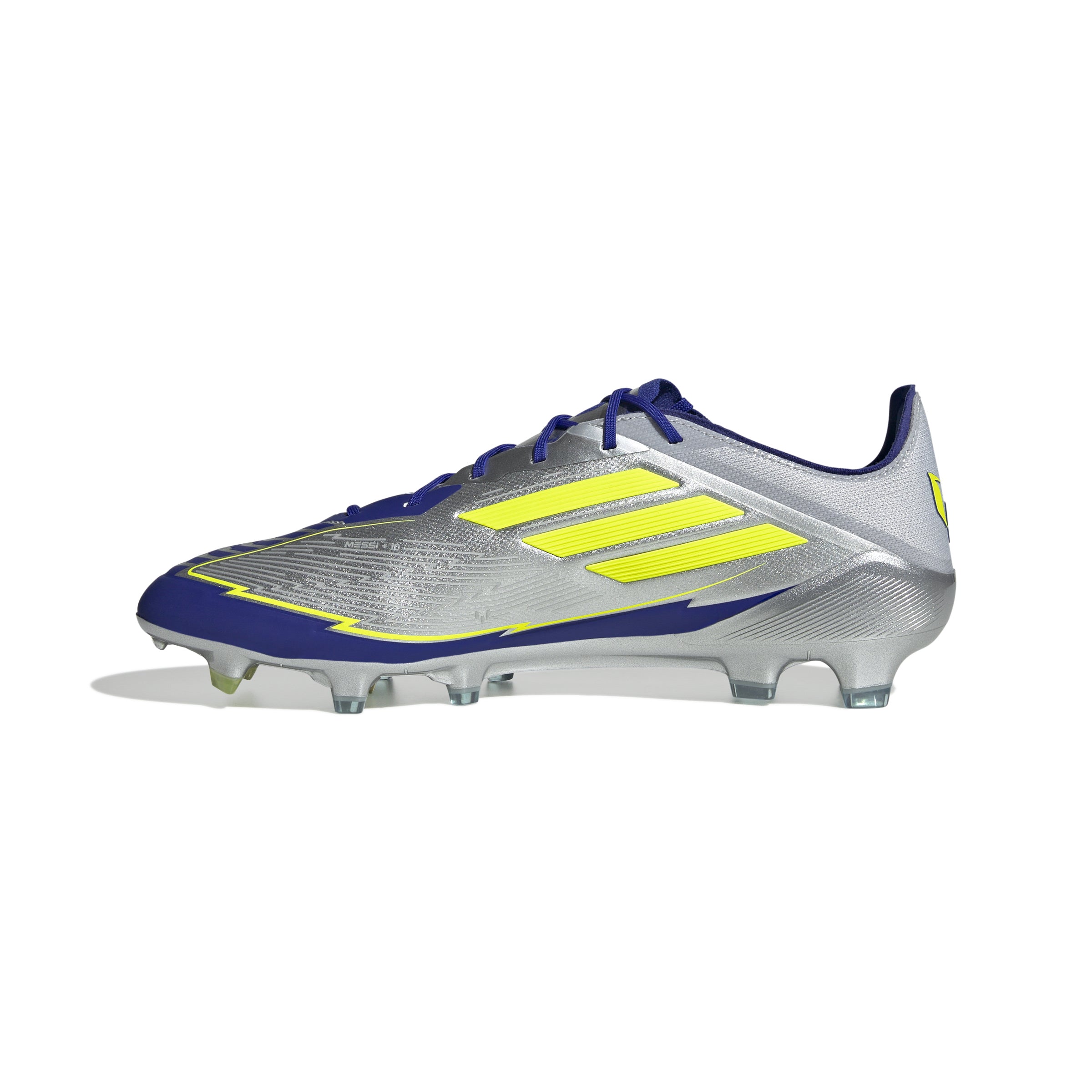 Botas de fútbol para terreno firme adidas F50 Elite Messi color plata