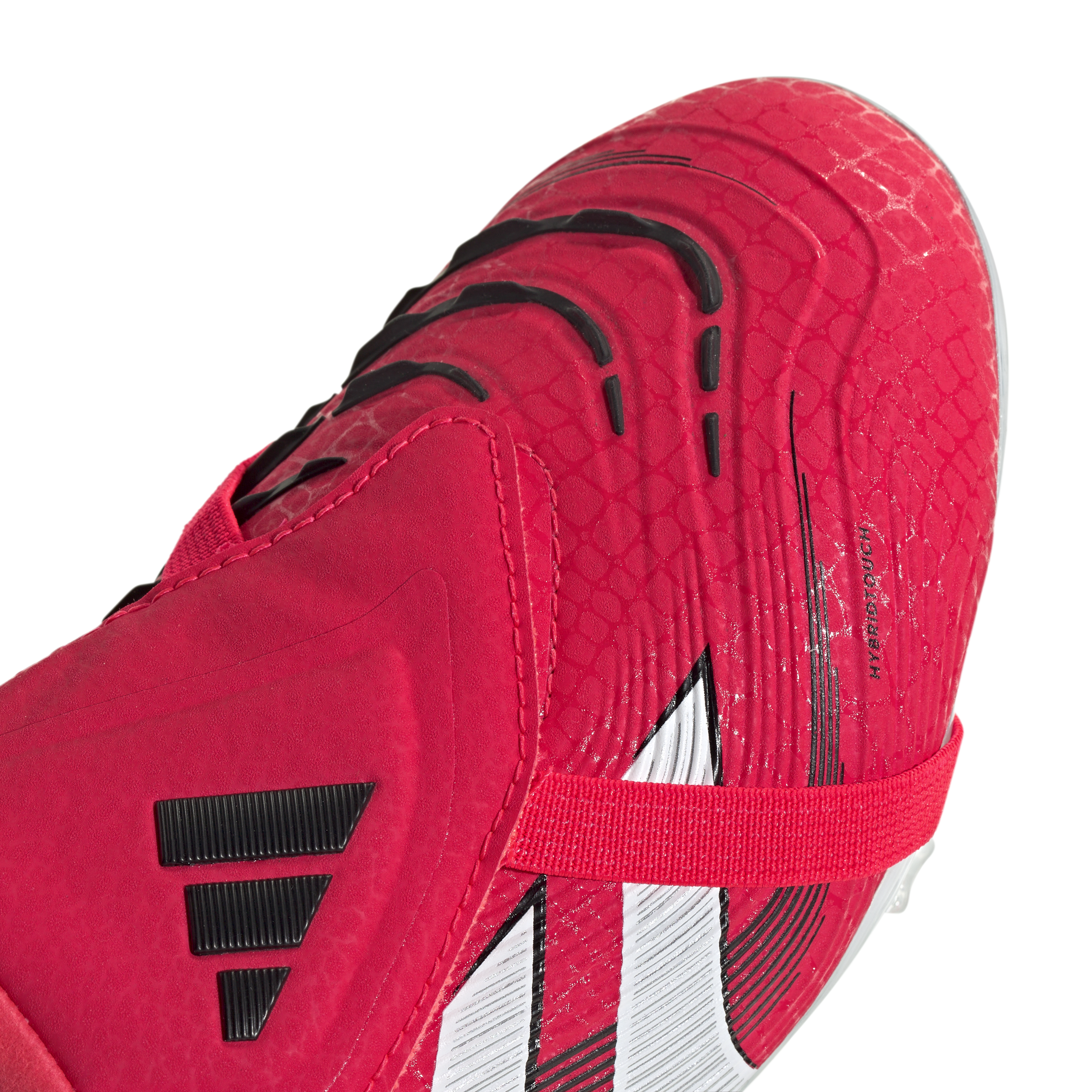 Botas de fútbol adidas Predator Elite Fold-Over Tongue para terreno firme para niños, color rojo y blanco