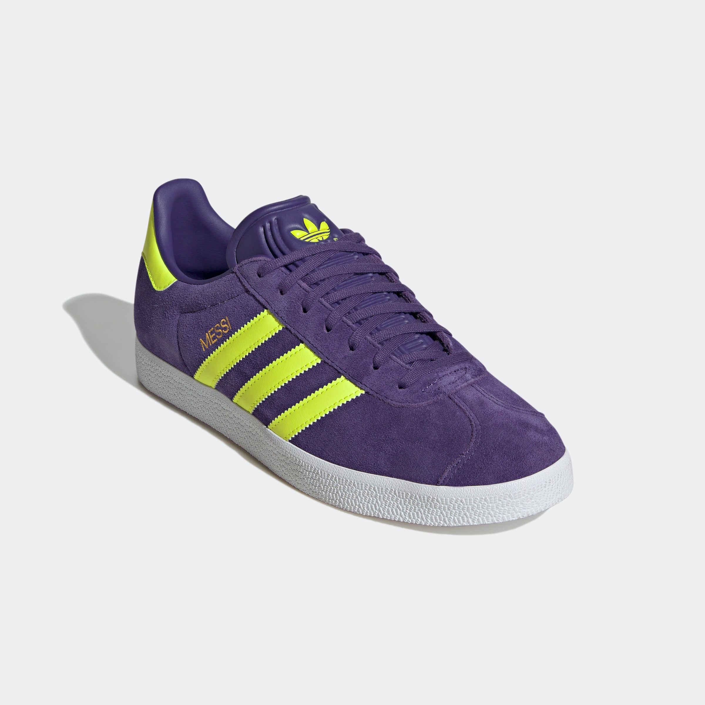 adidas Gazelle Messi Shoes Purple/Lucid Lemon/White