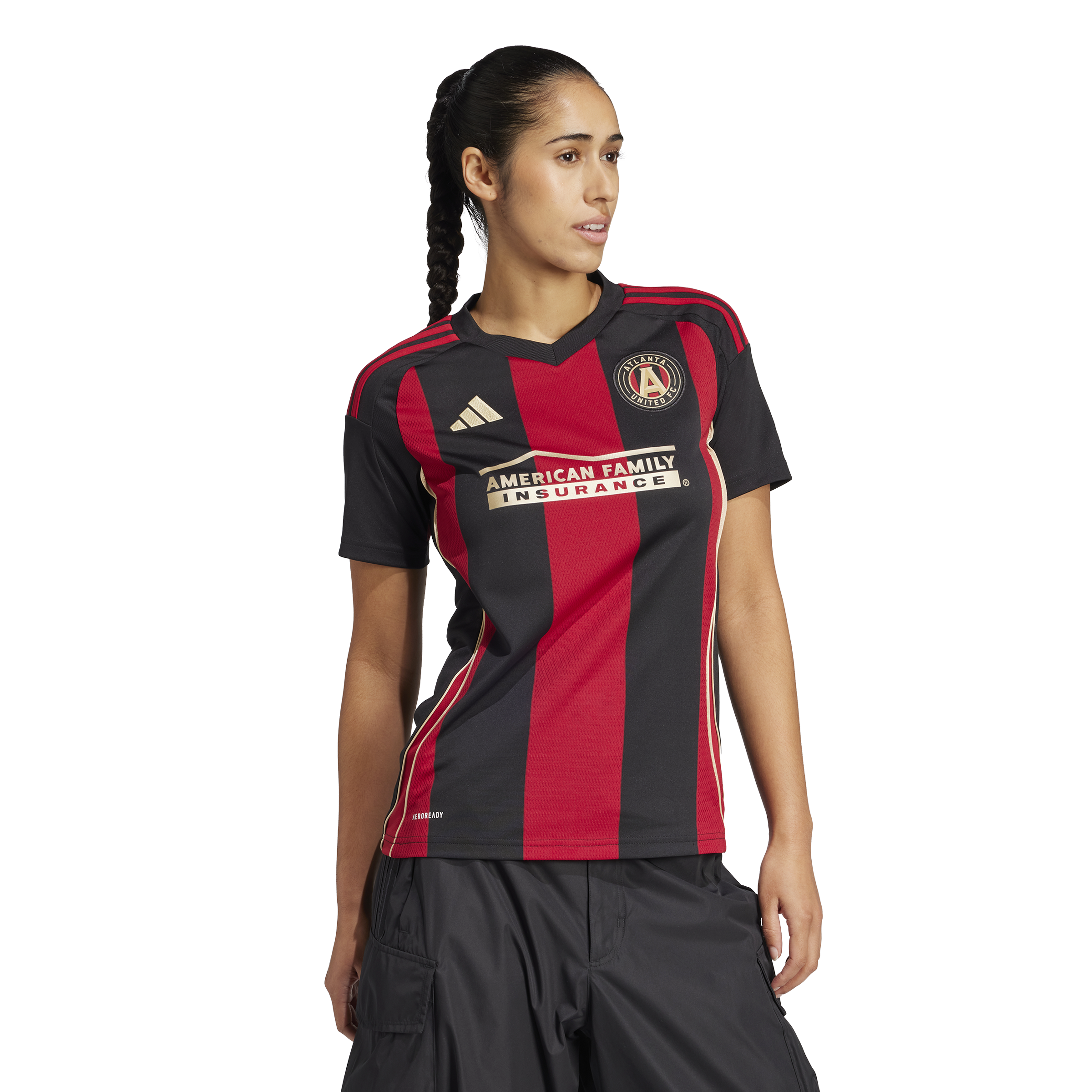 Camiseta local adidas Atlanta United 25 para mujer, color negro