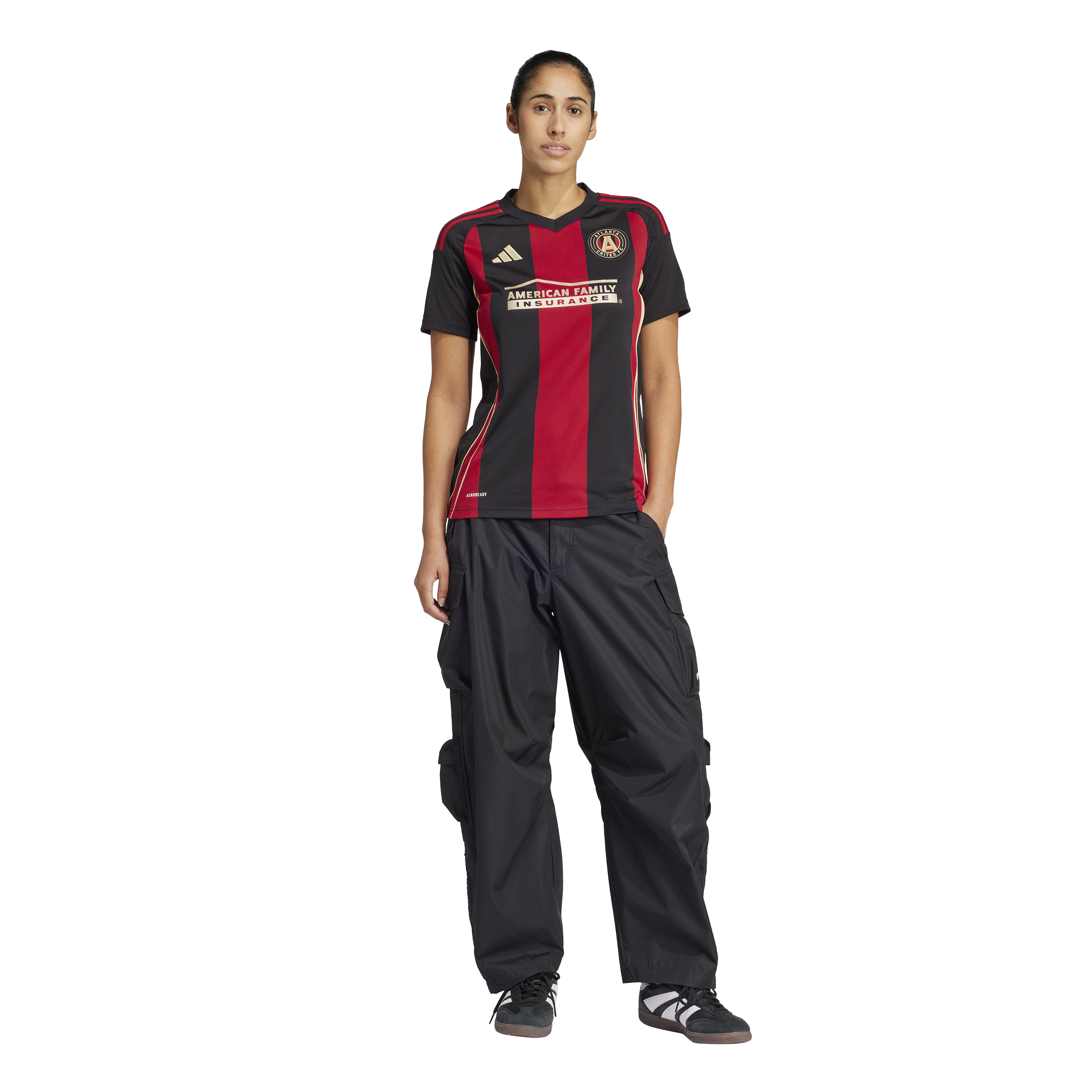 Camiseta local adidas Atlanta United 25 para mujer, color negro