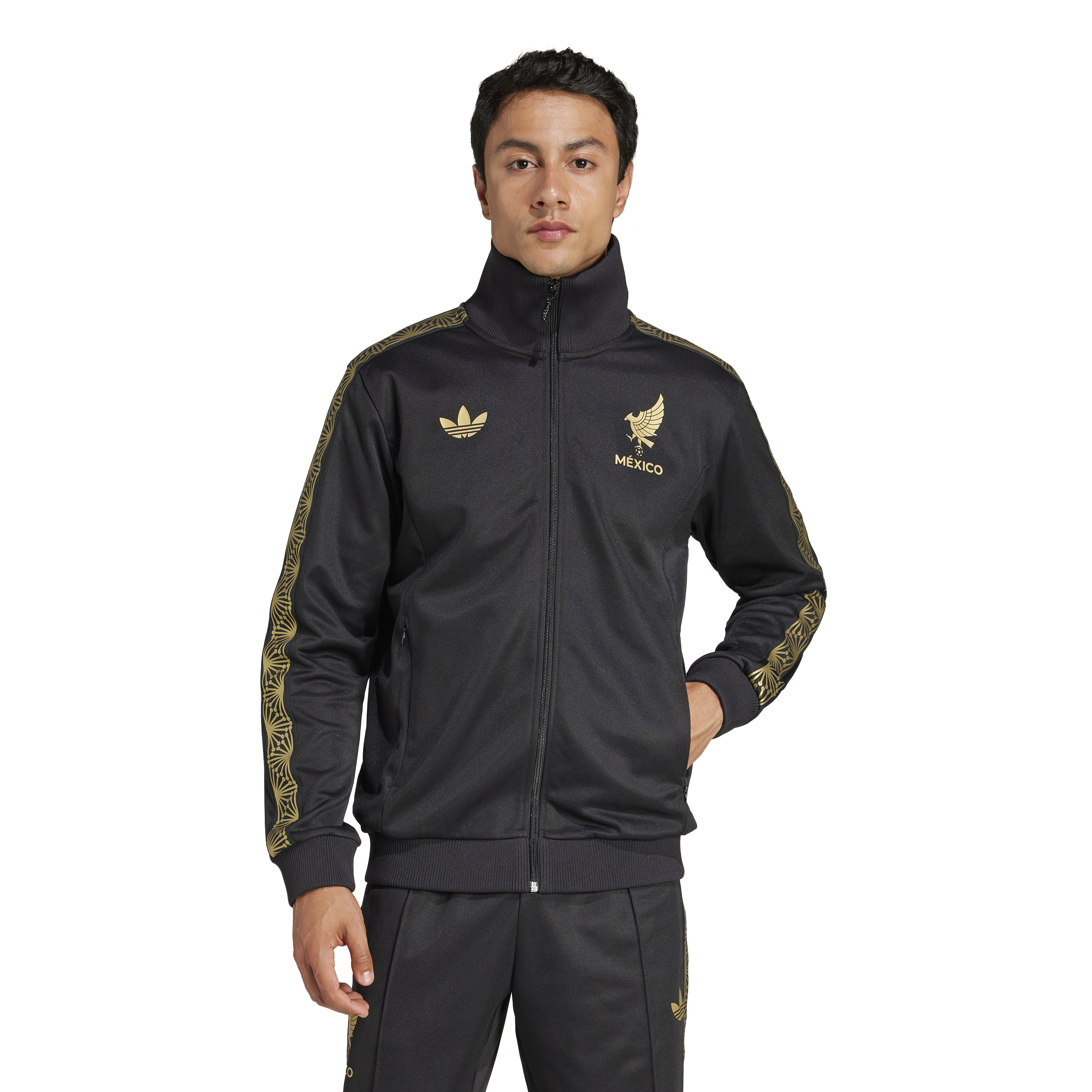 Chaqueta deportiva adidas Mexico Gold negra