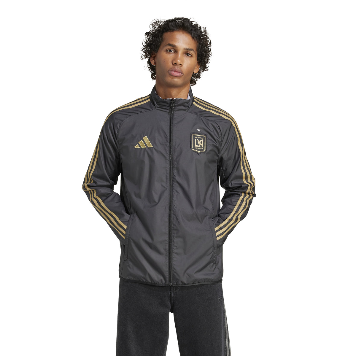 Chaqueta reversible Anthem de adidas Los Angeles FC en color negro