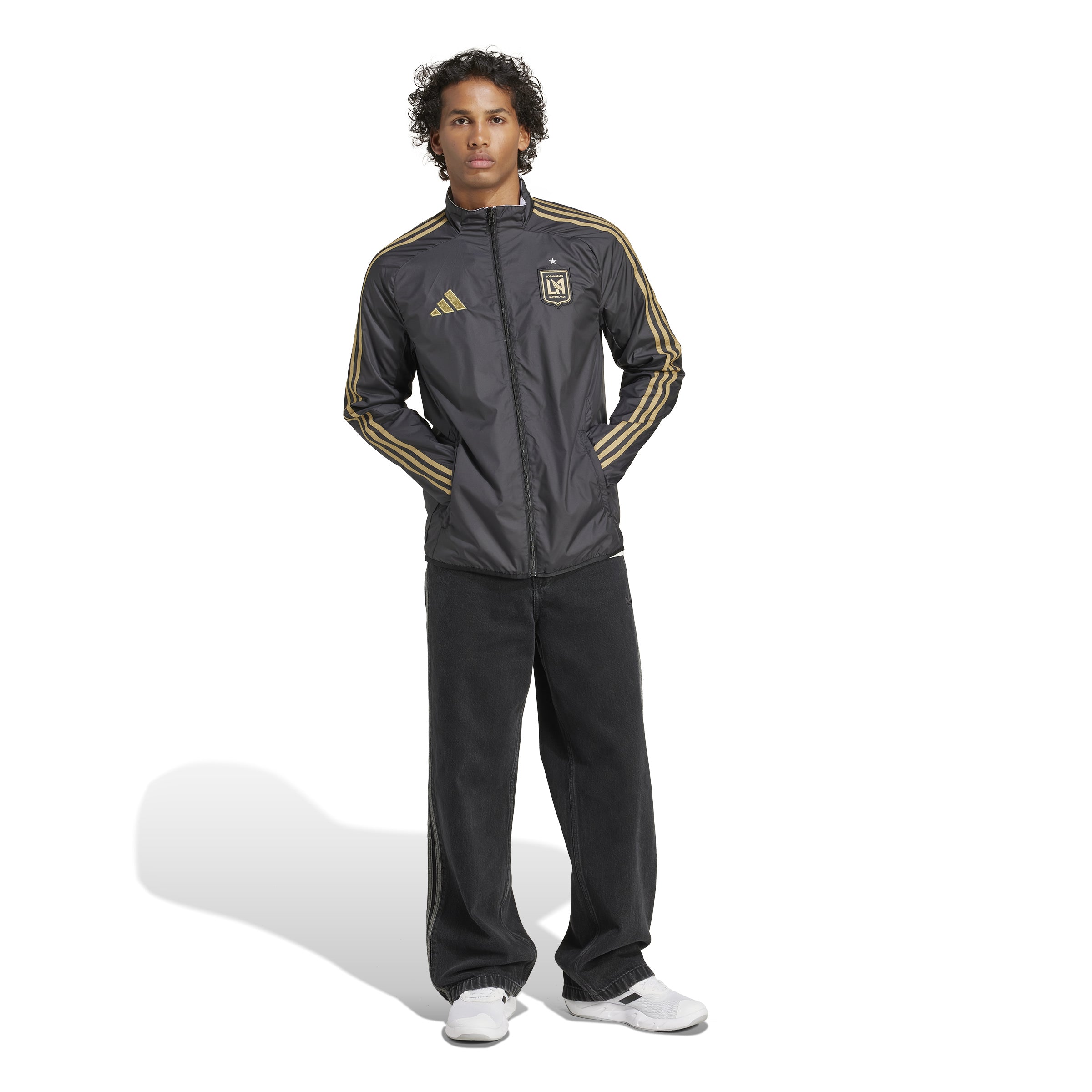 Chaqueta reversible Anthem de adidas Los Angeles FC en color negro