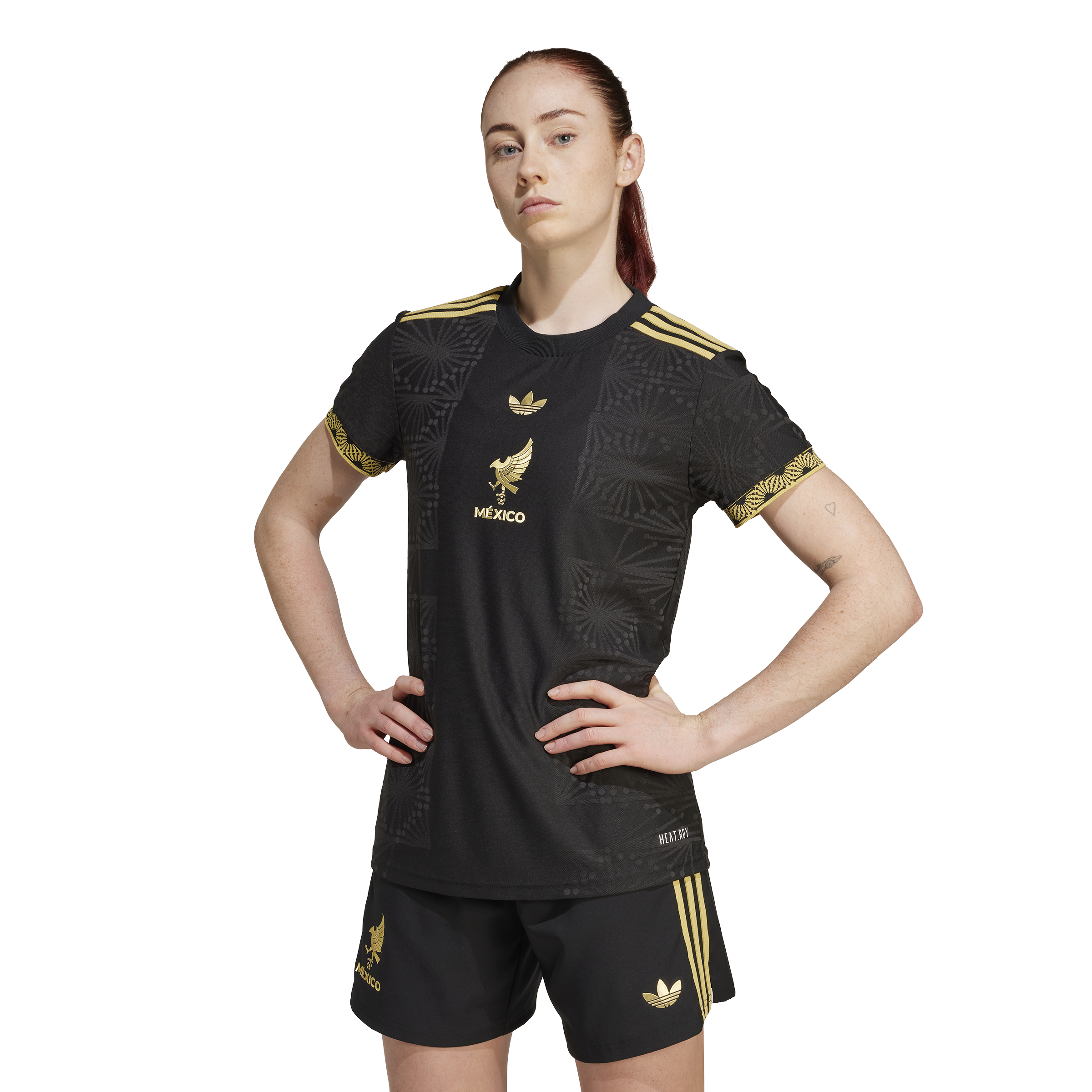 Camiseta adidas México Oro 25 Negra para Mujer