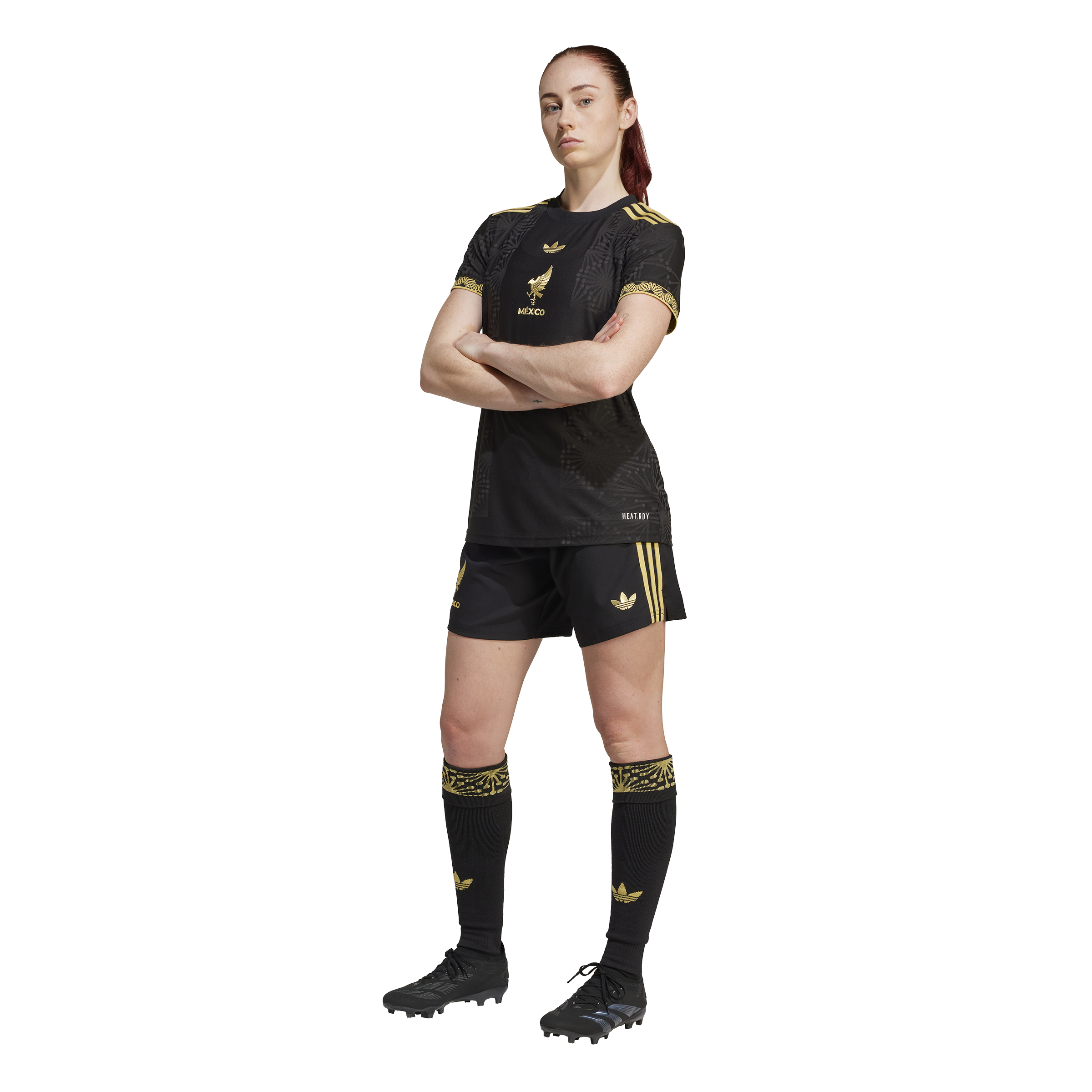 Camiseta adidas México Oro 25 Negra para Mujer