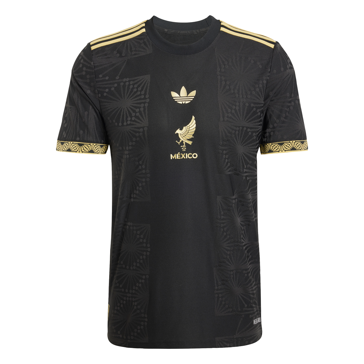 Camiseta adidas de México dorada para hombre 25 negra