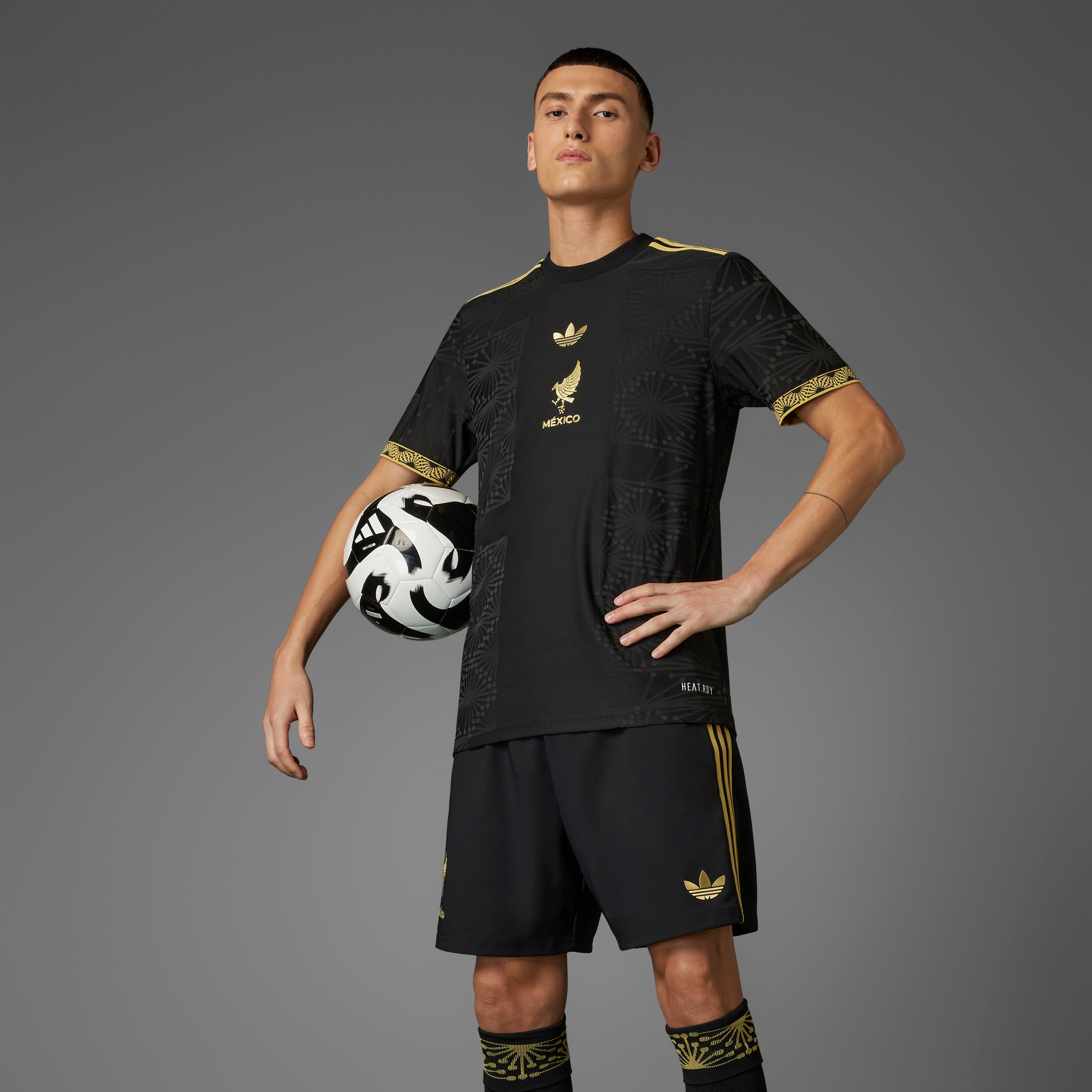 adidas Men's Mexico Gold Jersey 25 Black