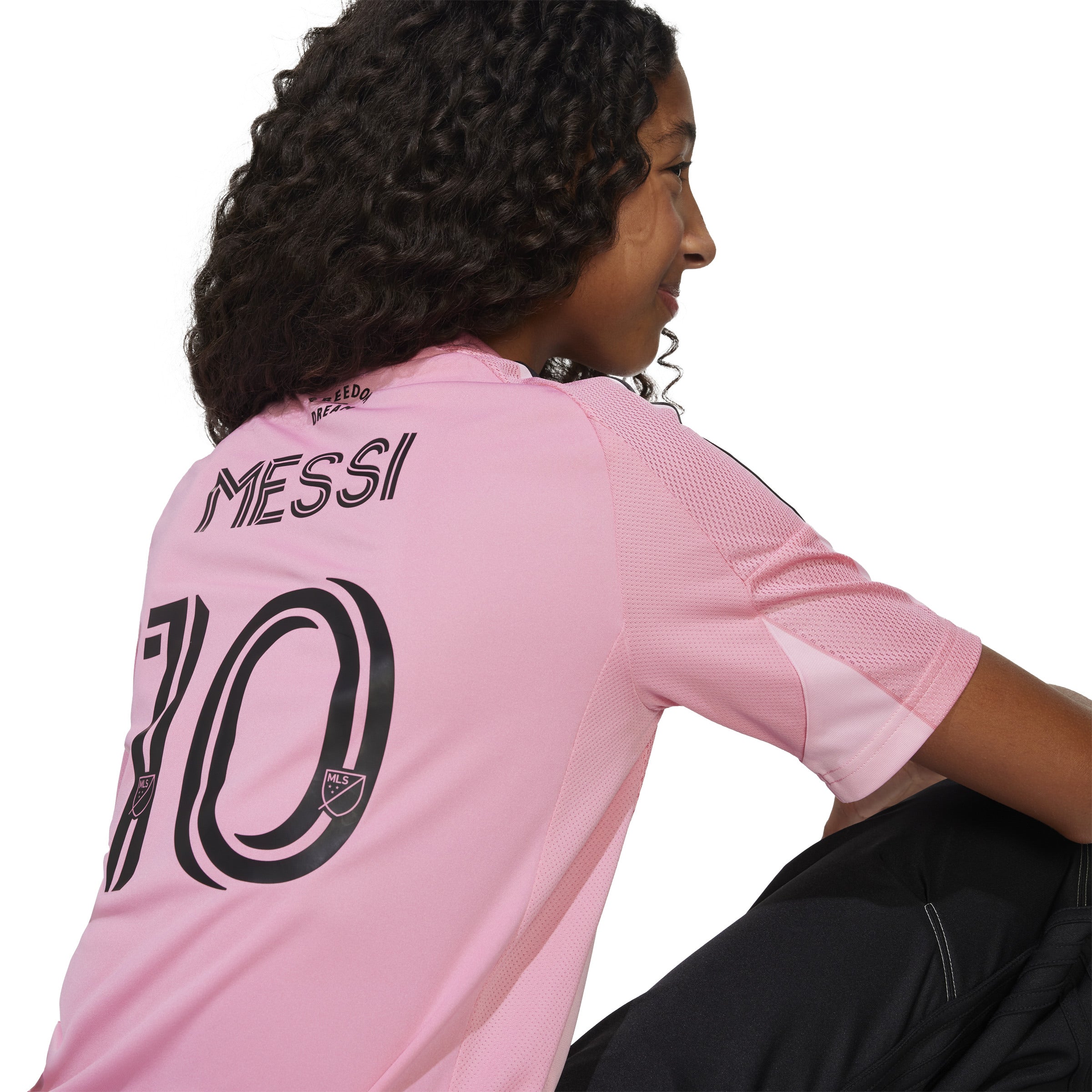 Camiseta local adidas Messi del Inter Miami CF para niño 25/26 en color rosa