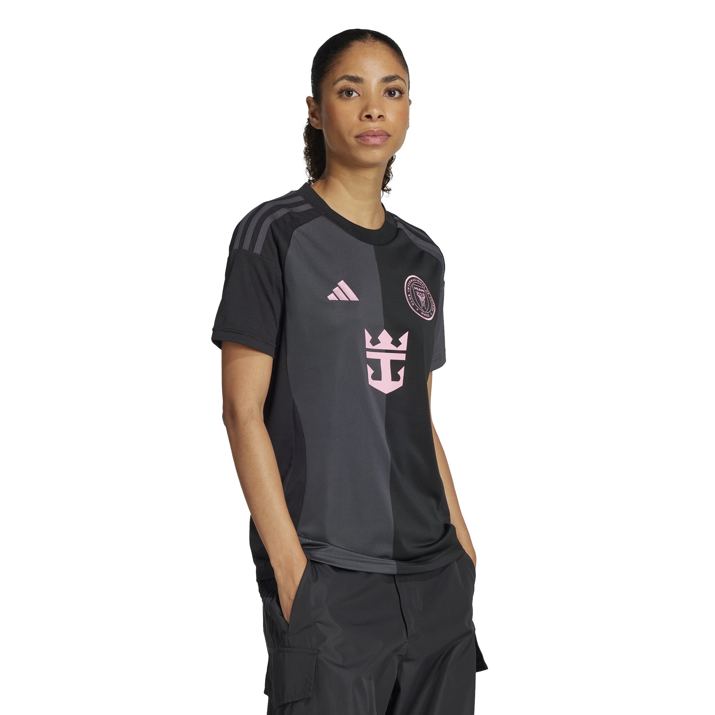 Camiseta visitante adidas Messi Inter Miami CF 24/25 para mujer, color negro