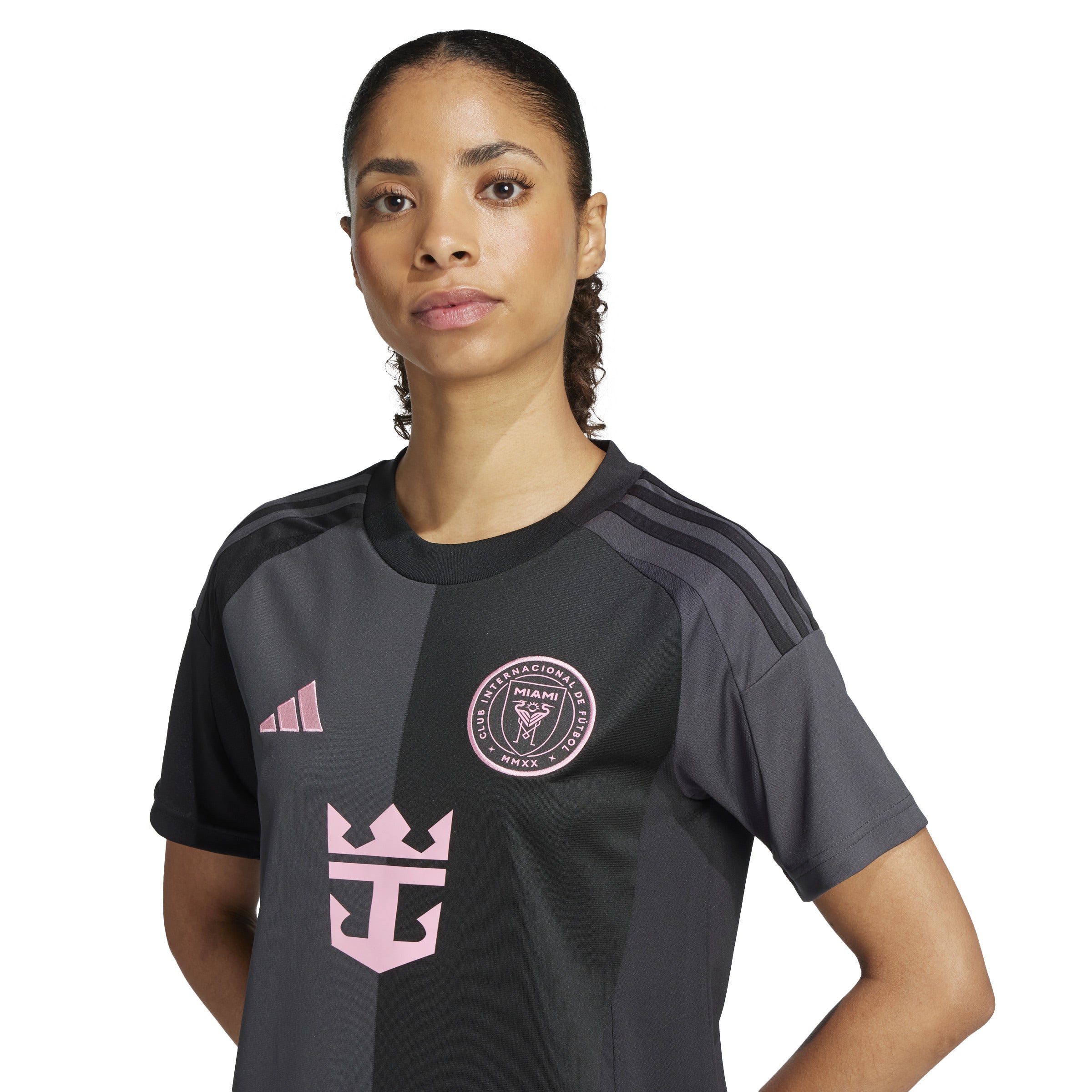 Camiseta visitante adidas Messi Inter Miami CF 24/25 para mujer, color negro