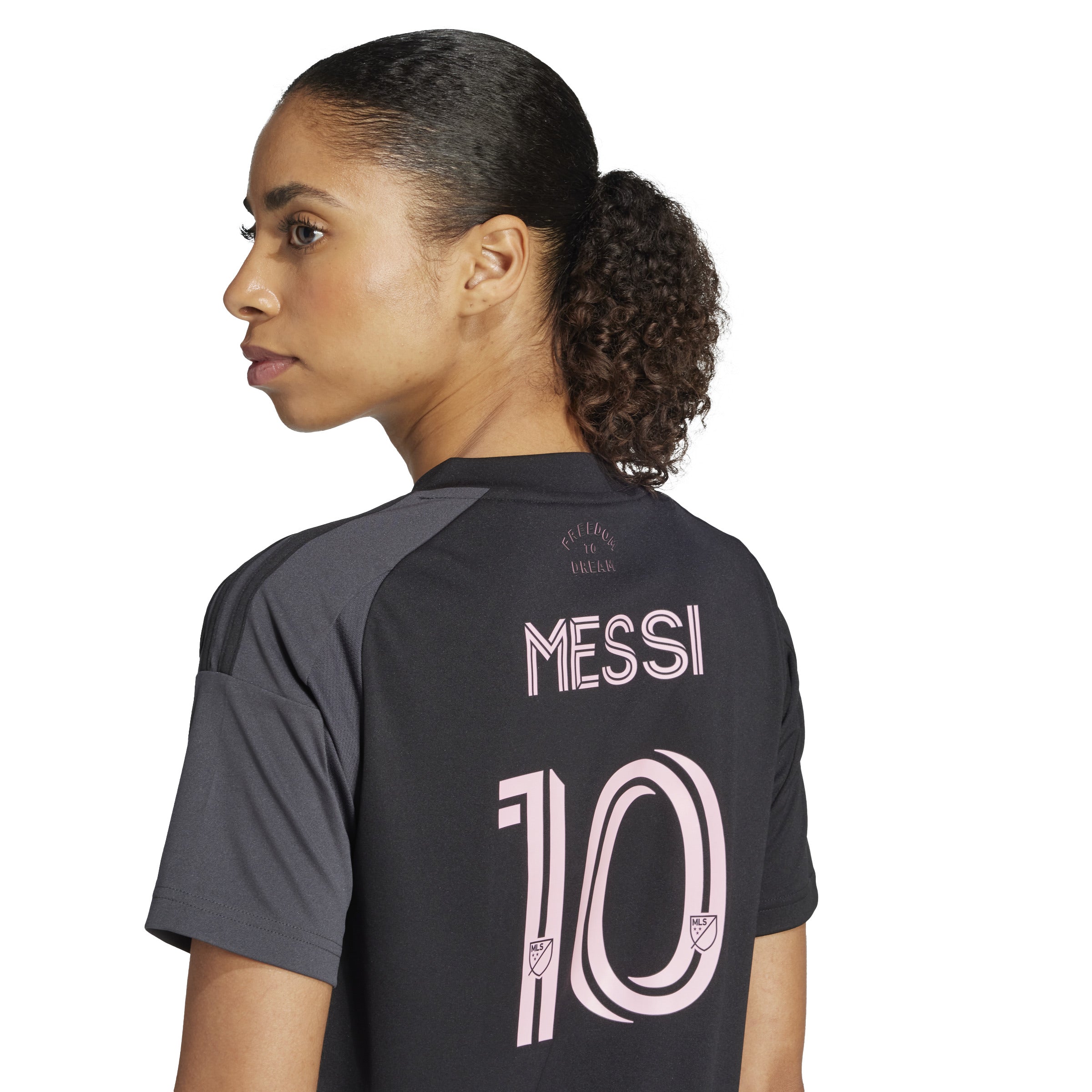 Camiseta visitante adidas Messi Inter Miami CF 24/25 para mujer, color negro