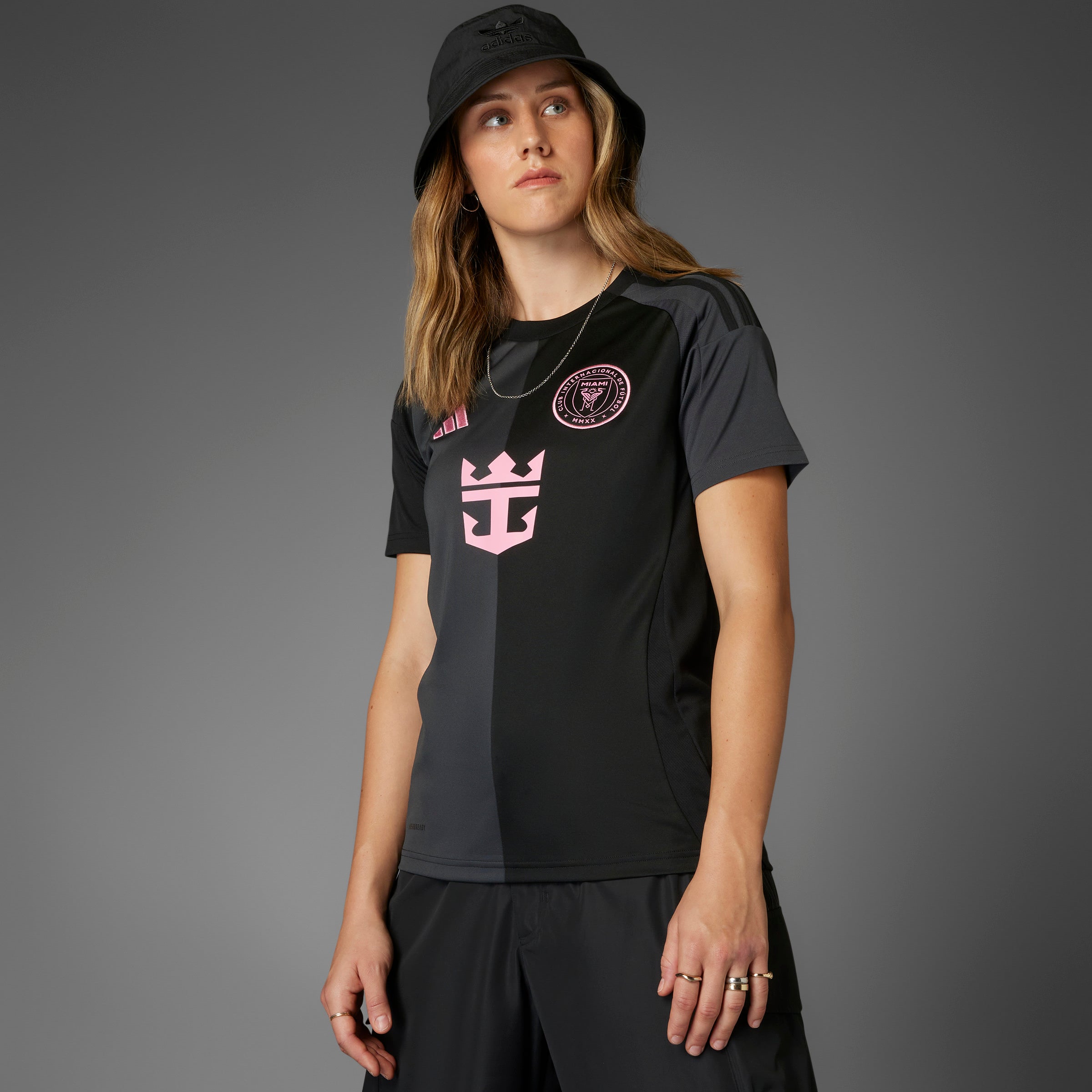 Camiseta de visitante adidas Inter Miami CF para mujer 25/26, color negro