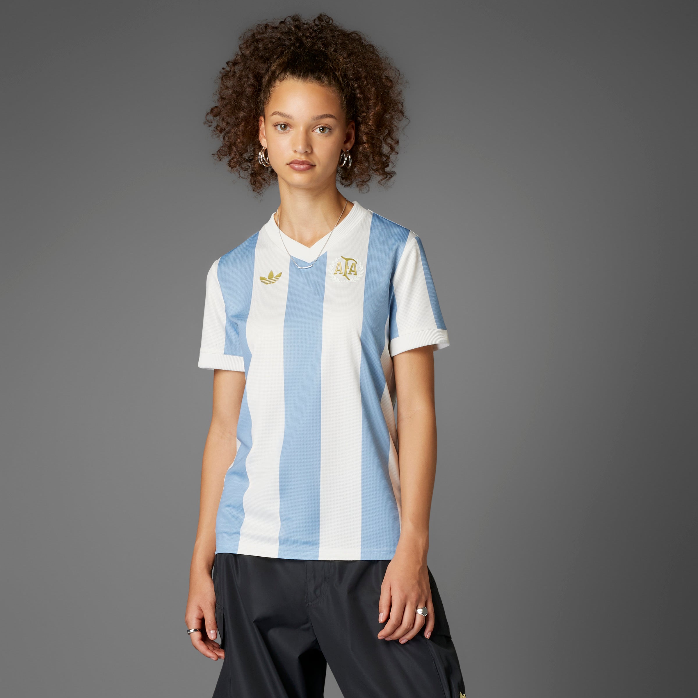 Camiseta aniversario Argentina adidas 24/25 para mujer celeste/blanco