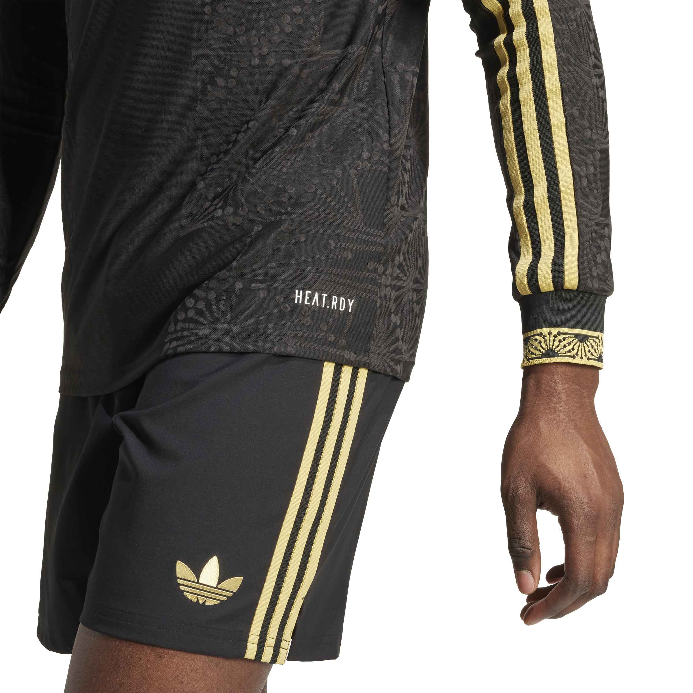 adidas Men's Mexico Gold Long Sleeve Jersey 25 Black